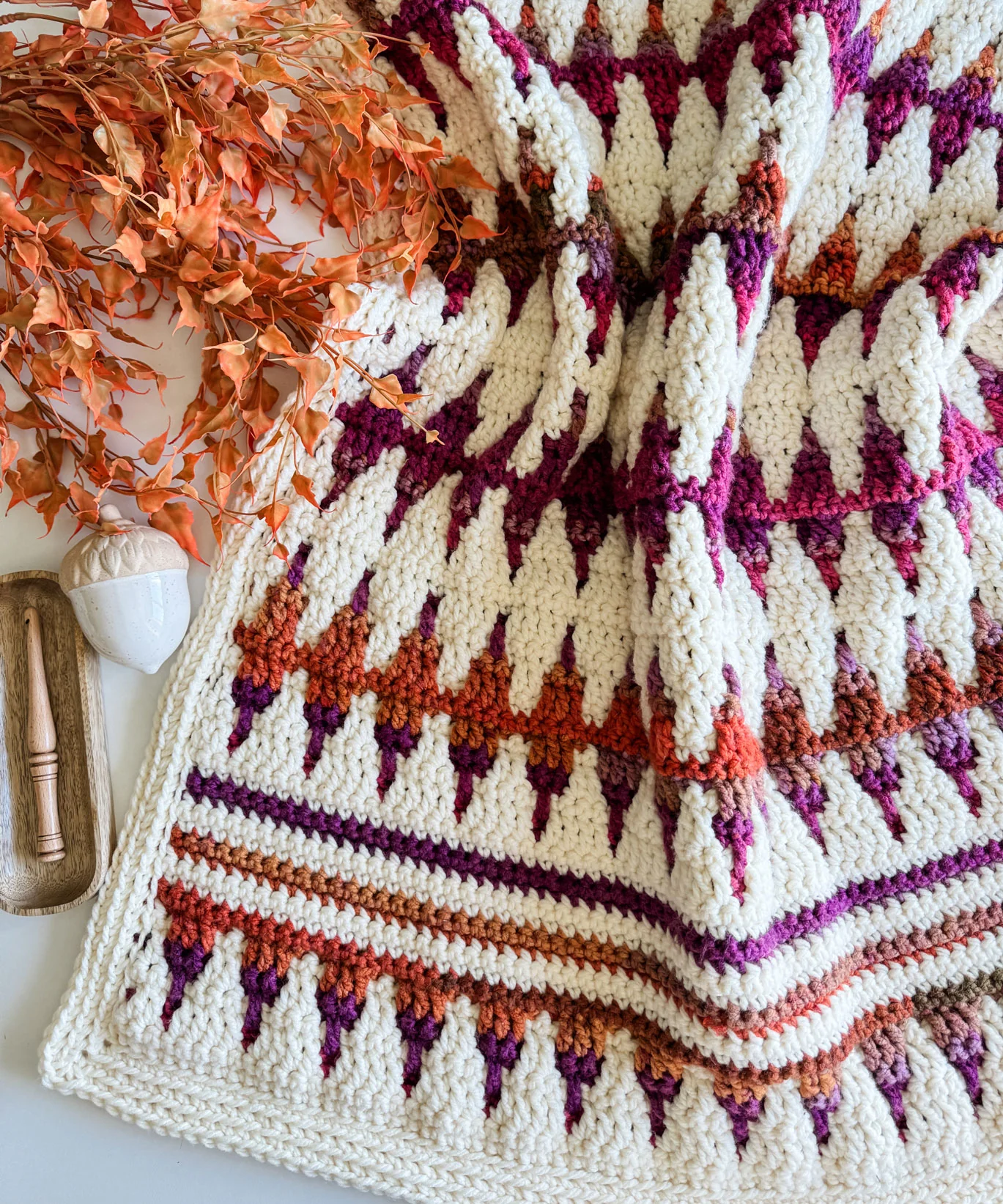 Autumn's Charm Mosaic Blanket - Image 3