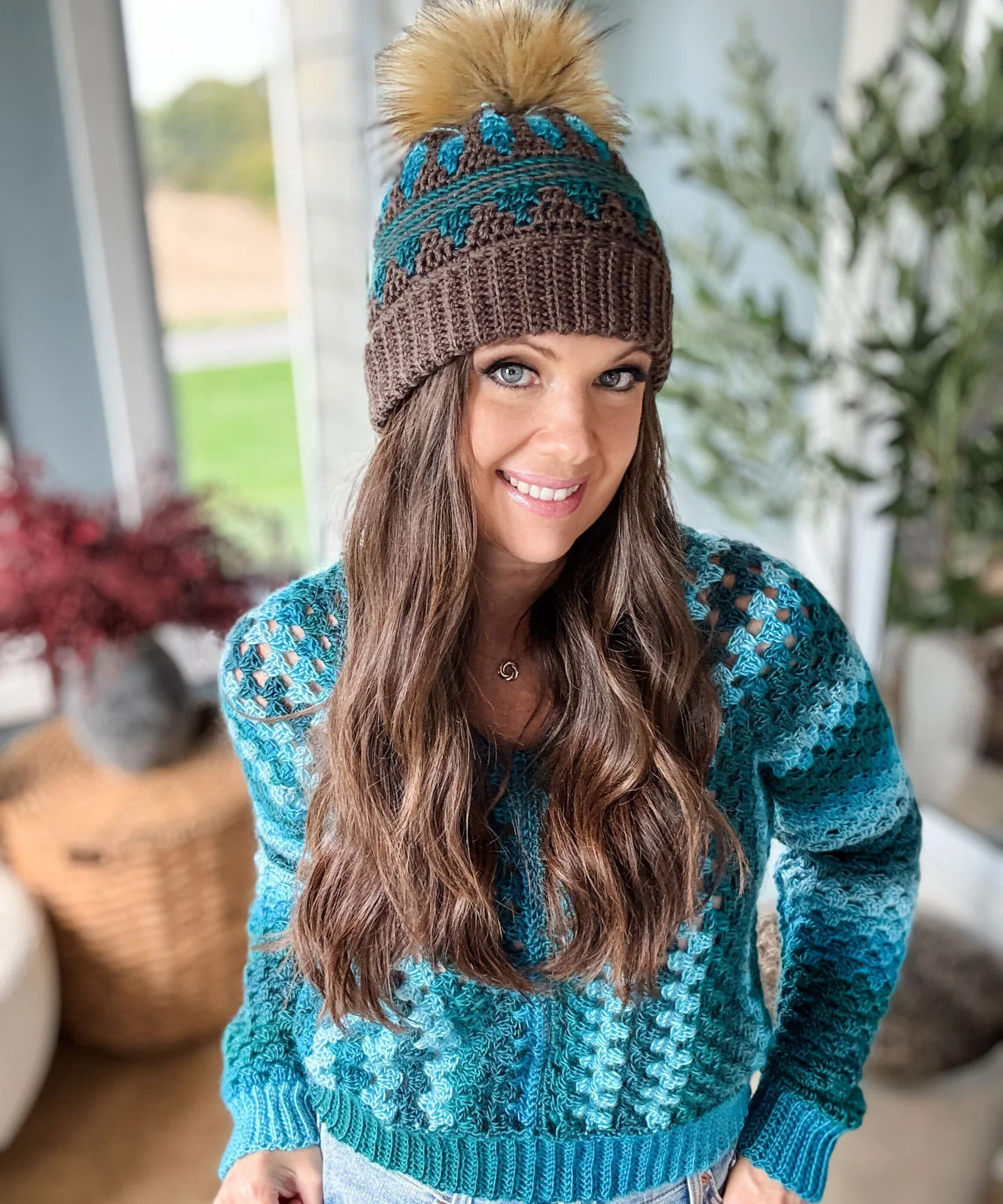Autumn's Charm Mosaic Hat - Image 8