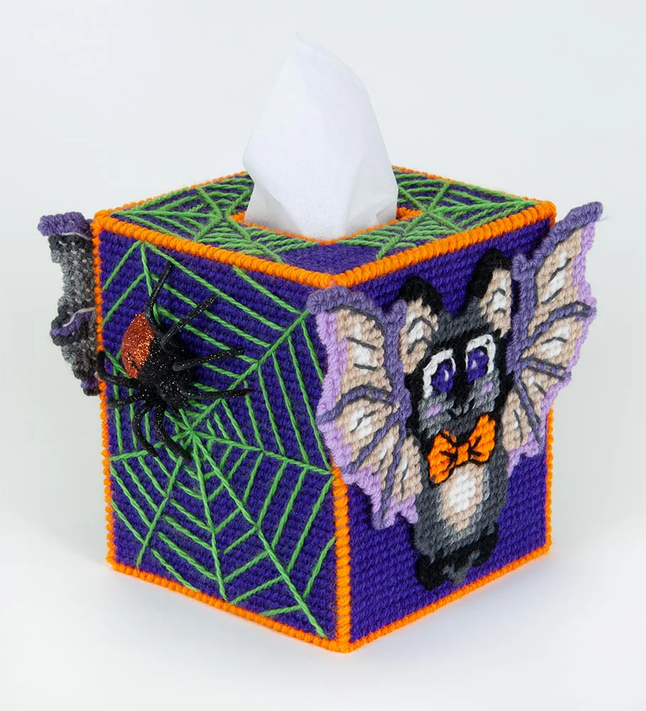 Barnaby The Bat Plastic Canvas Tissue Box Cover Kit - Image 2