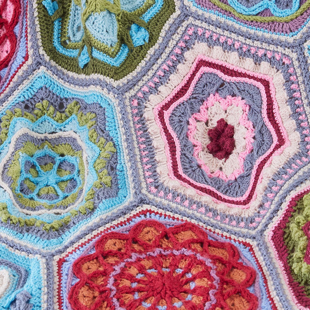 Bohemian Hexagons Throw (Mary Maxim Mellowspun) - Image 3