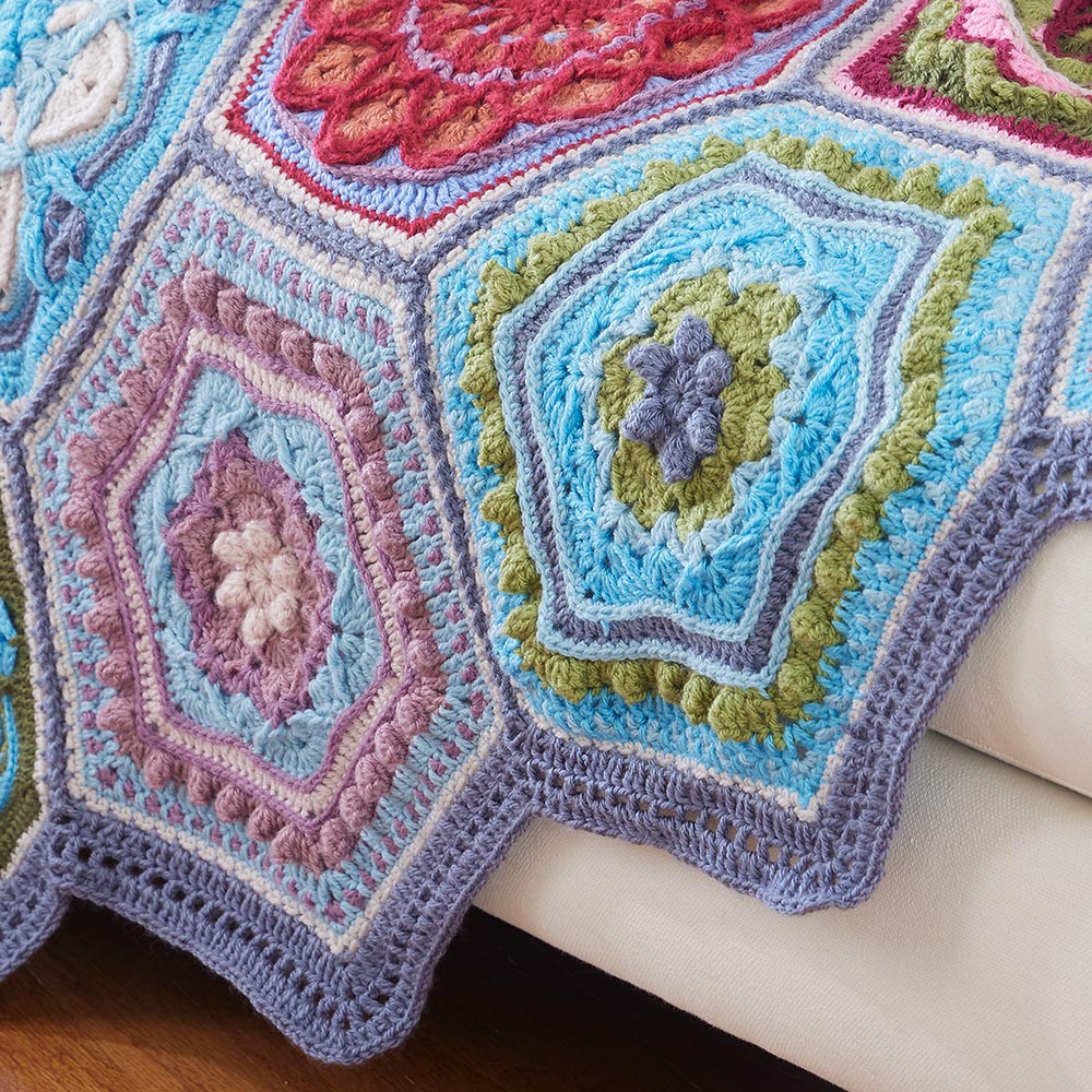 Bohemian Hexagons Throw (Mary Maxim Mellowspun) - Image 5