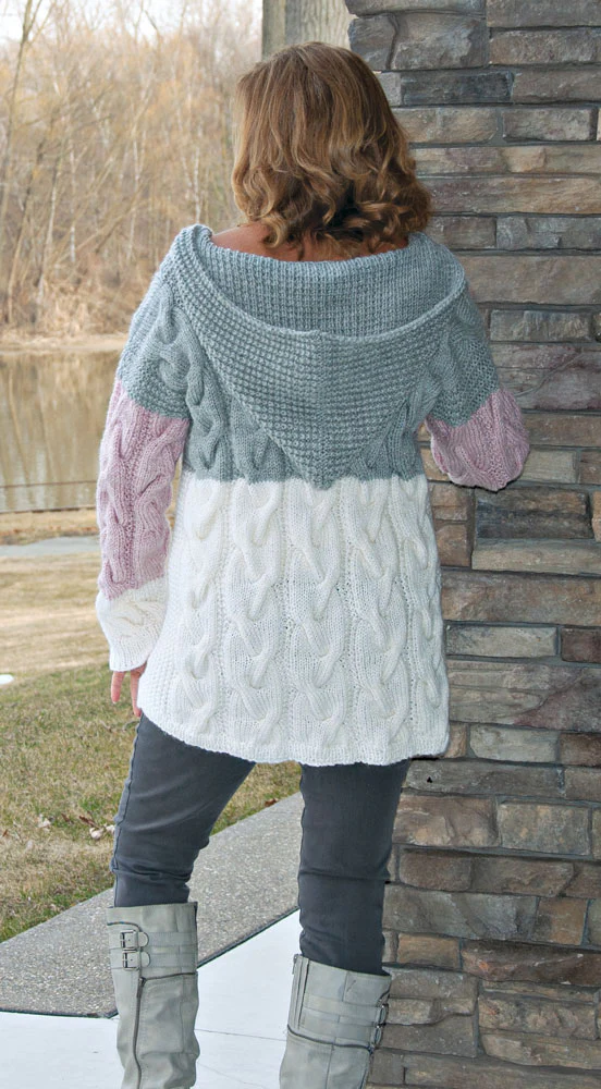 Cabled Hoodie Pullover Pattern - Image 2