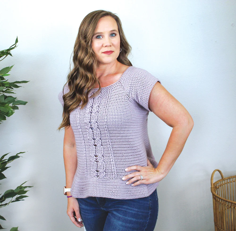 Cabled Peplum Tee