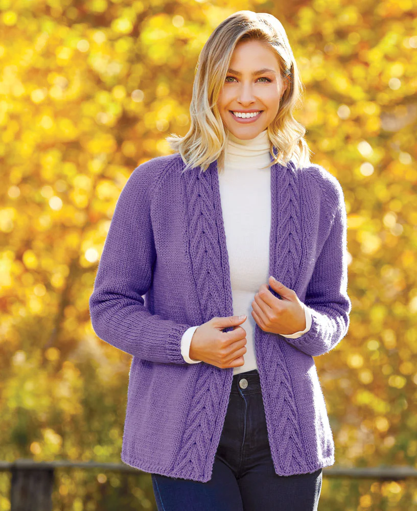 Cabled Trim Cardigan Pattern - Image 2