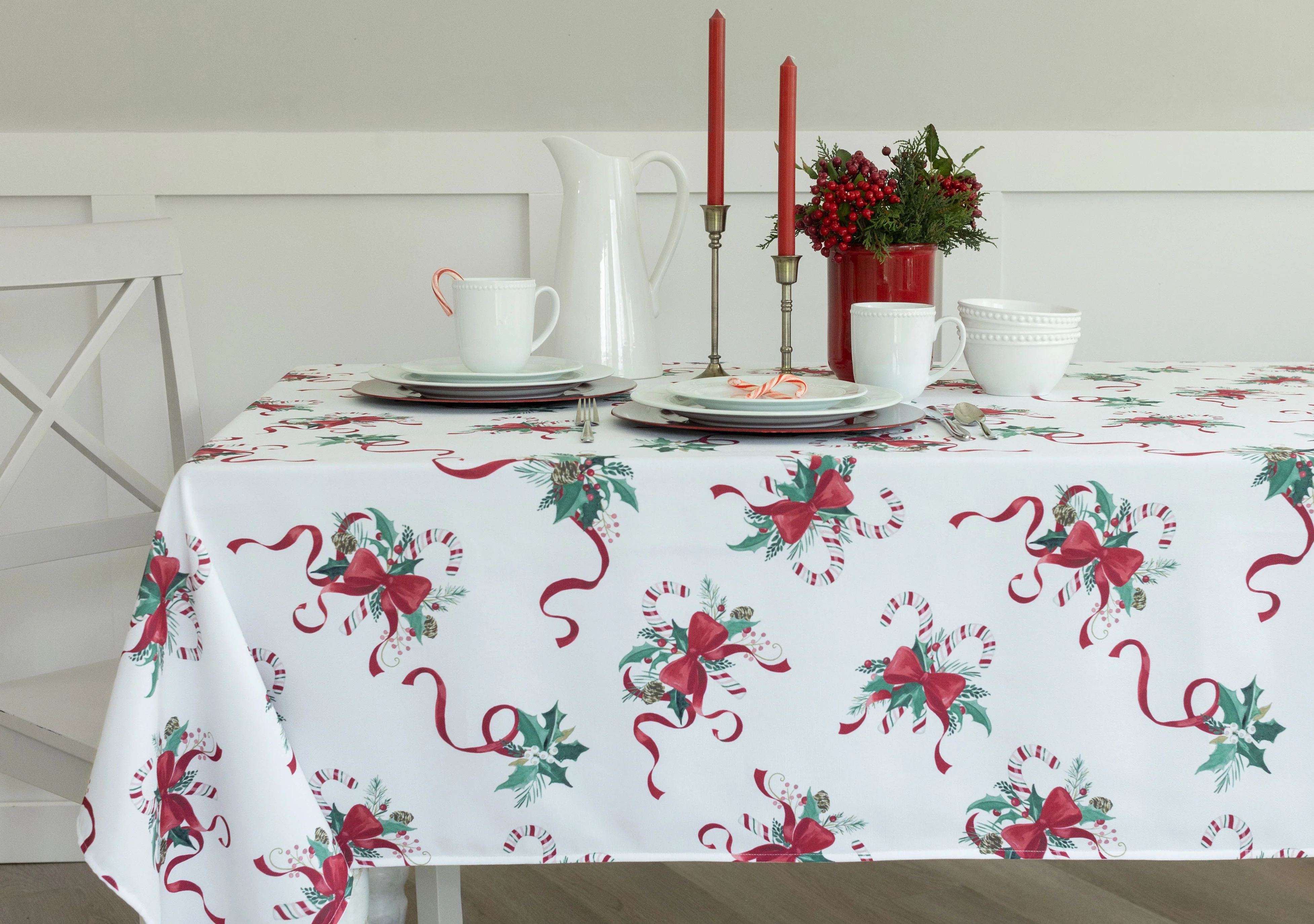 Candy Cane Ribbon Tablecloth - Image 2