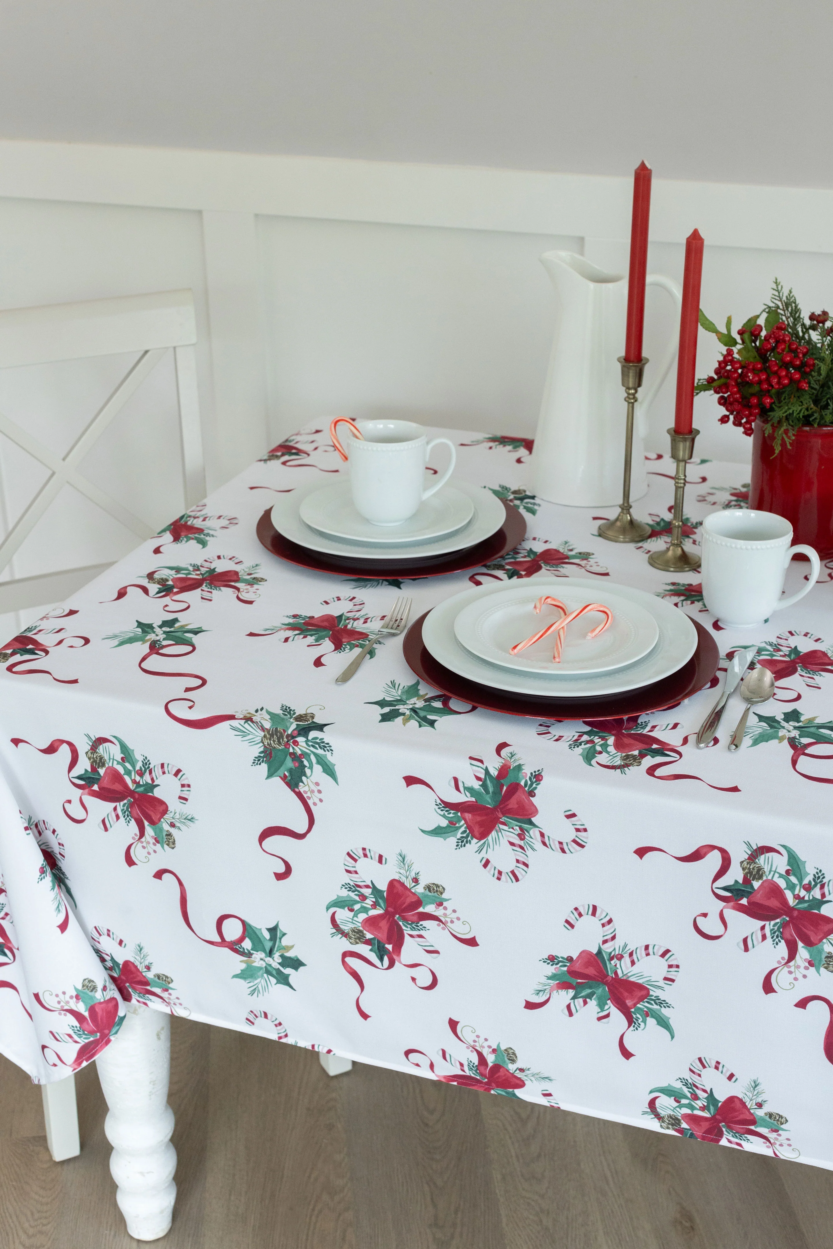 Candy Cane Ribbon Tablecloth - Image 3