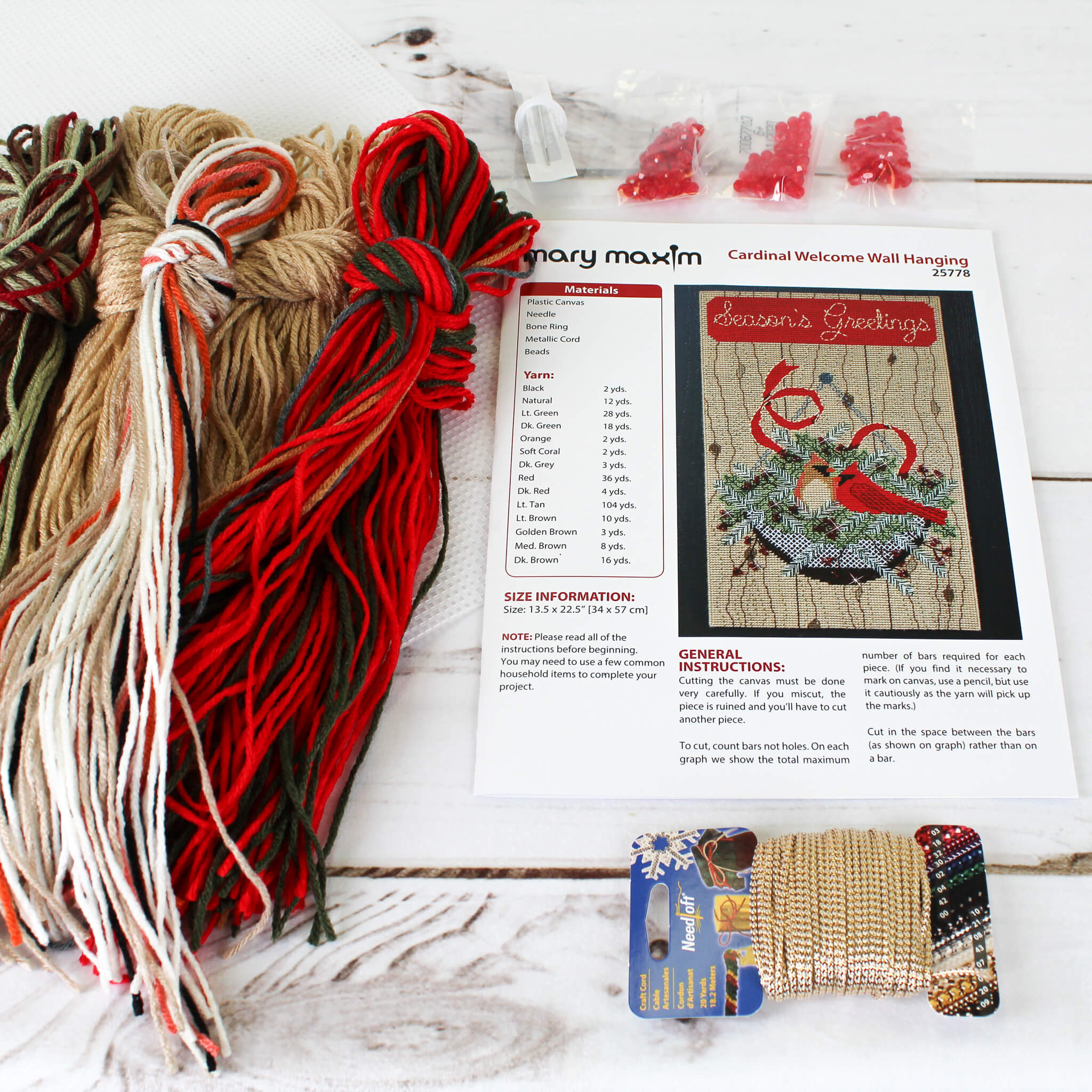Cardinal Welcome Plastic Canvas Kit - Image 2