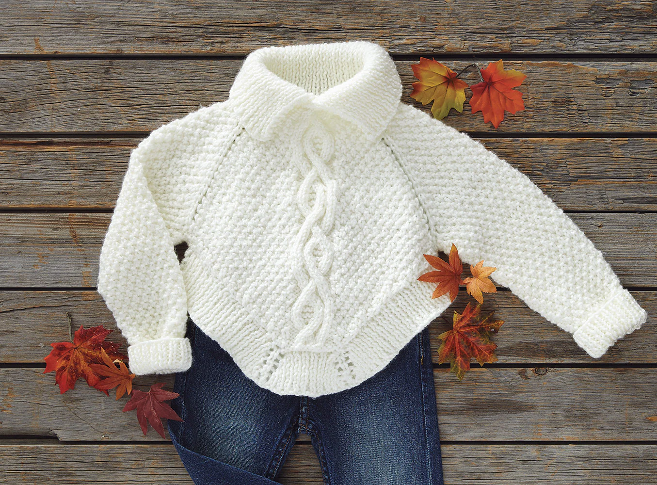 Child's Cable Poncho - Image 2
