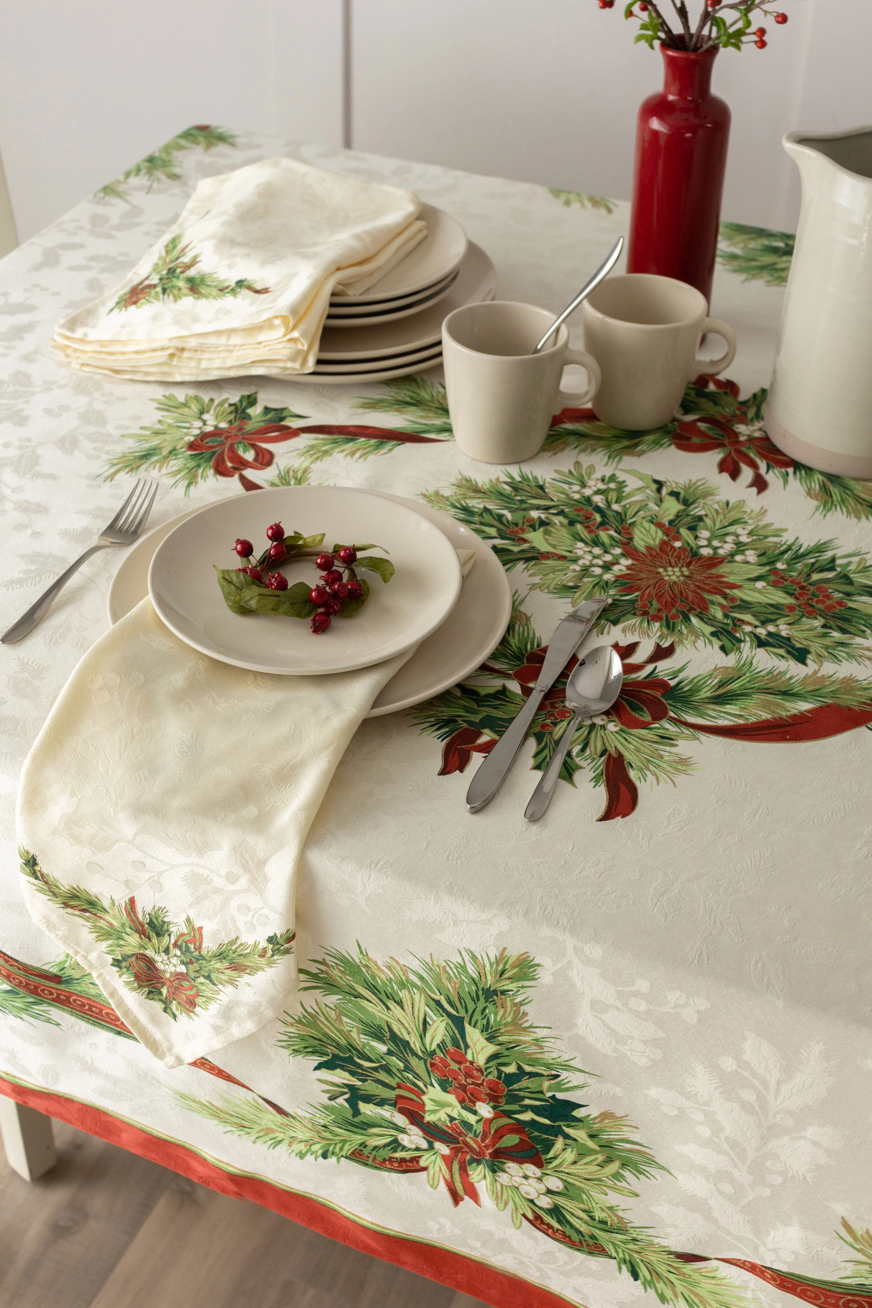 Christmas Ribbons Tablecloth - Image 4