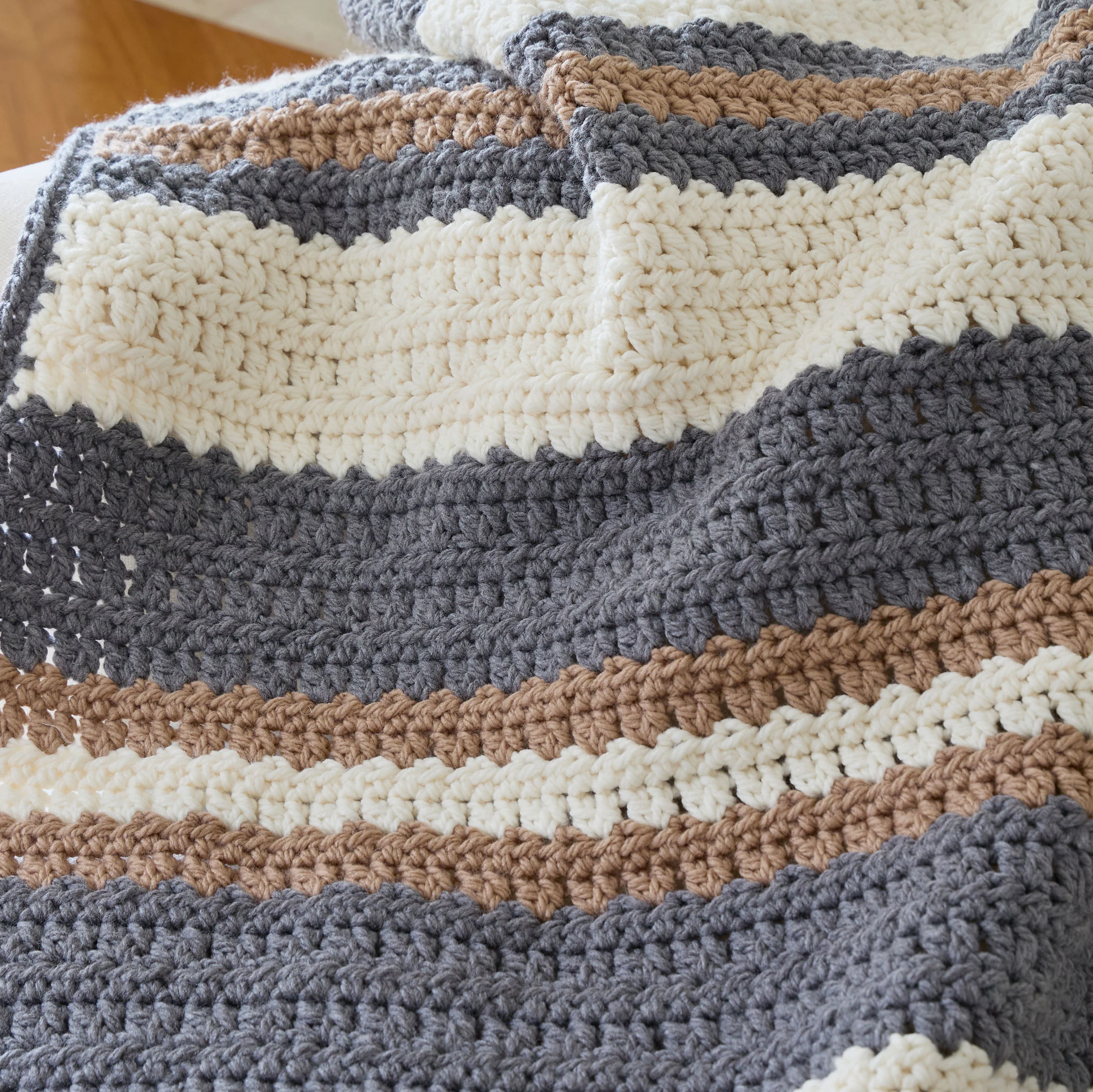 Chunky Stripes Crochet Blanket - Image 5