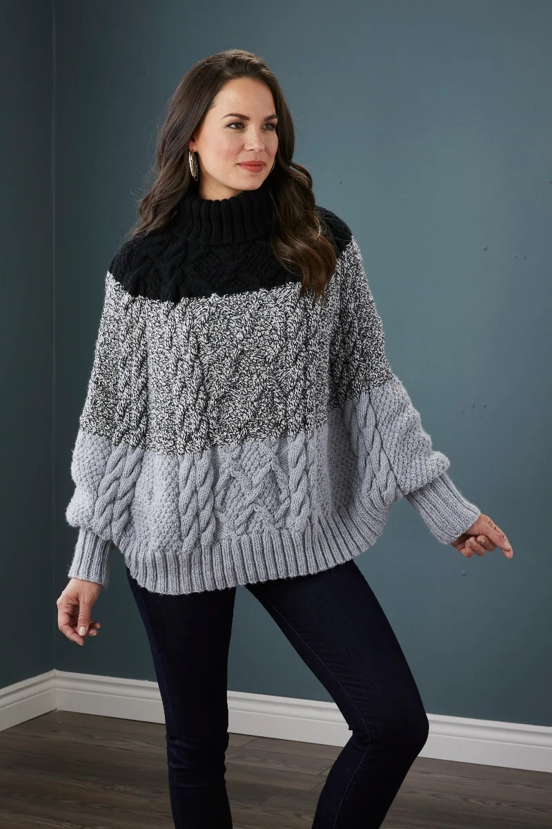 Comfy Cabled Poncho - Image 2