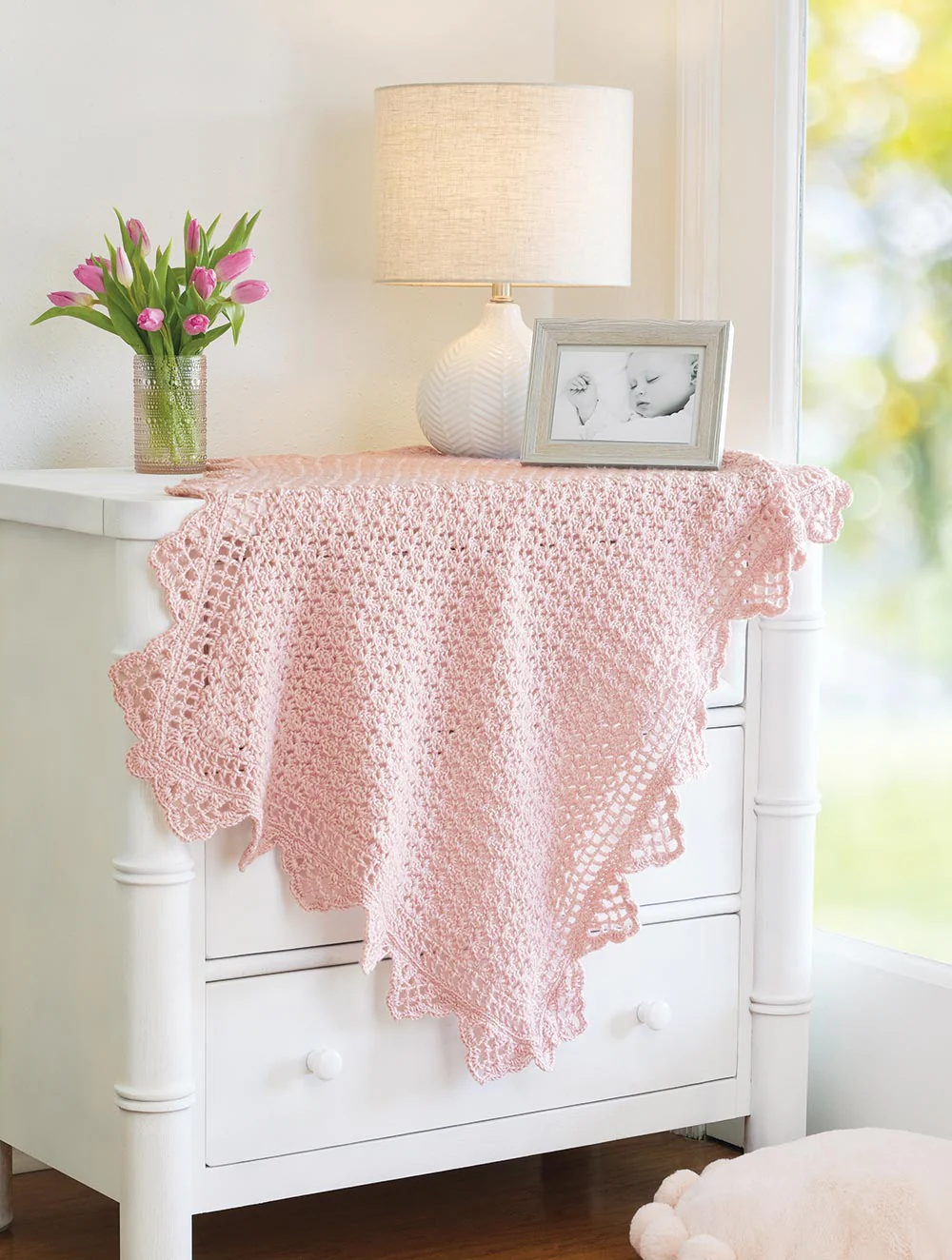 Crocheted Lacy Bordered Baby Blanket Pattern - Image 2
