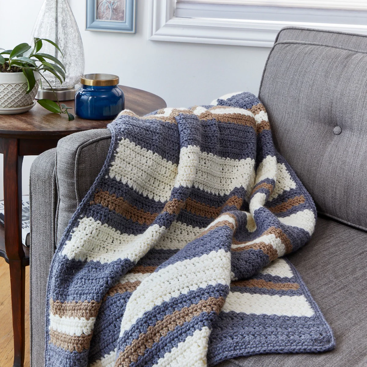 Crocheted Stripes Throw - Image 5