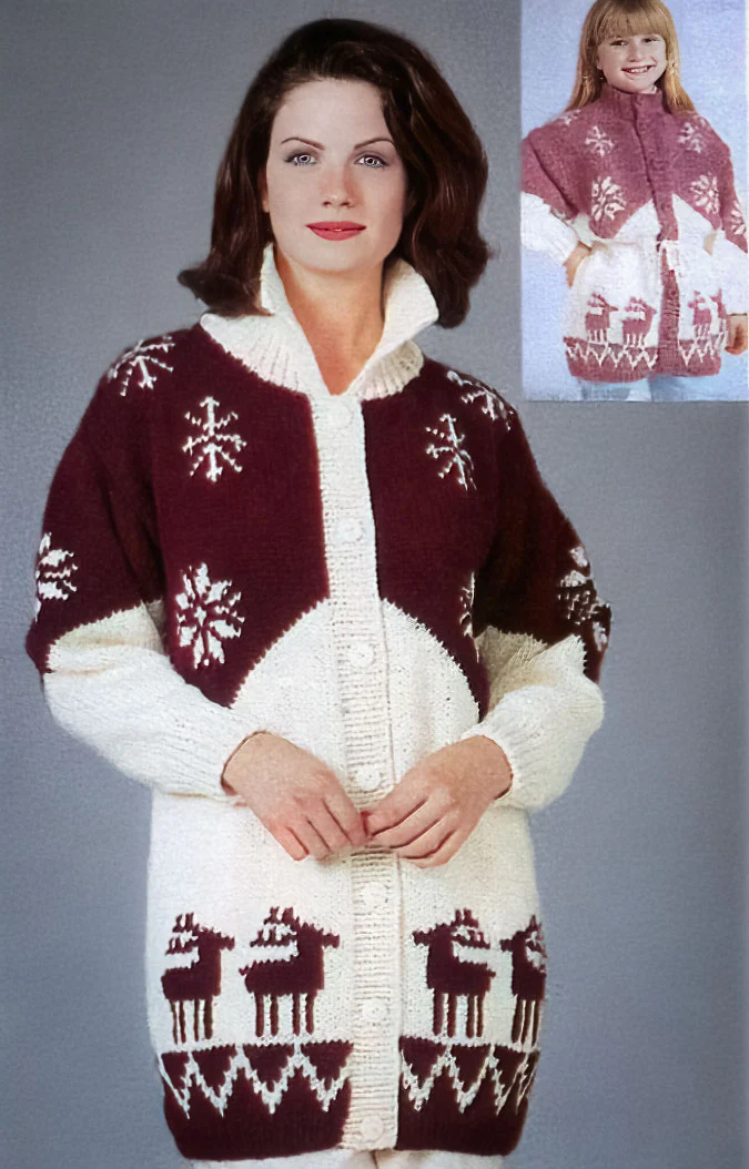 Childs' Deer And Snowflake Jacket Pattern