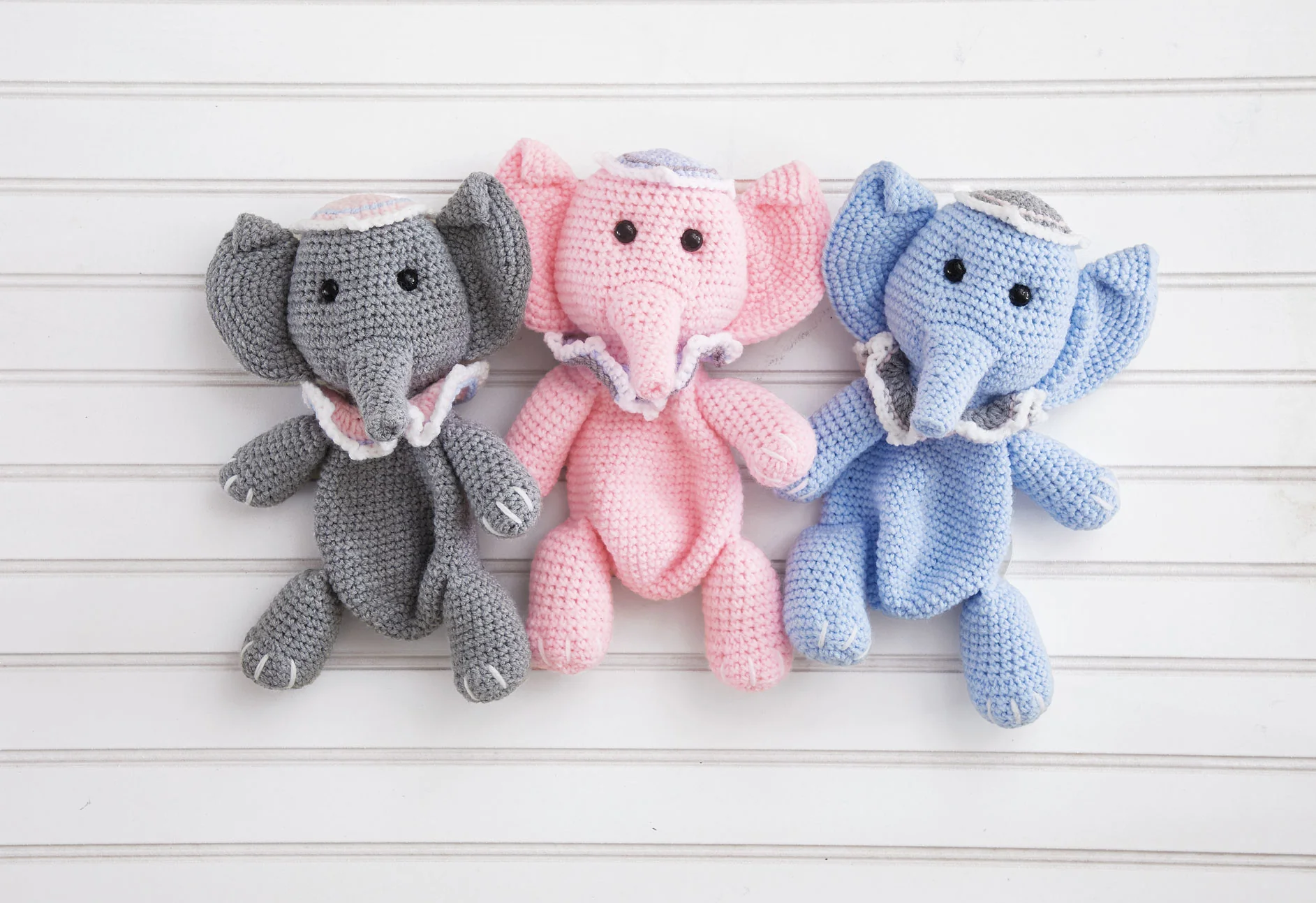 Elephant Lovey Crochet Trio - Image 2