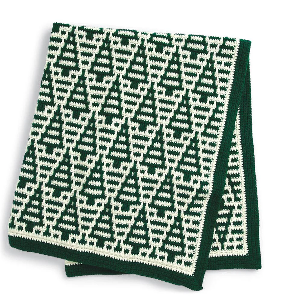 Evergreen Mosaic Crochet Blanket - Image 2