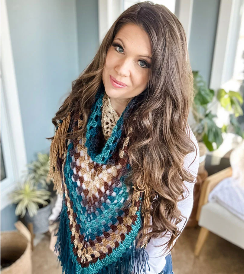 Feathered Fall Crochet Shawl - Image 5