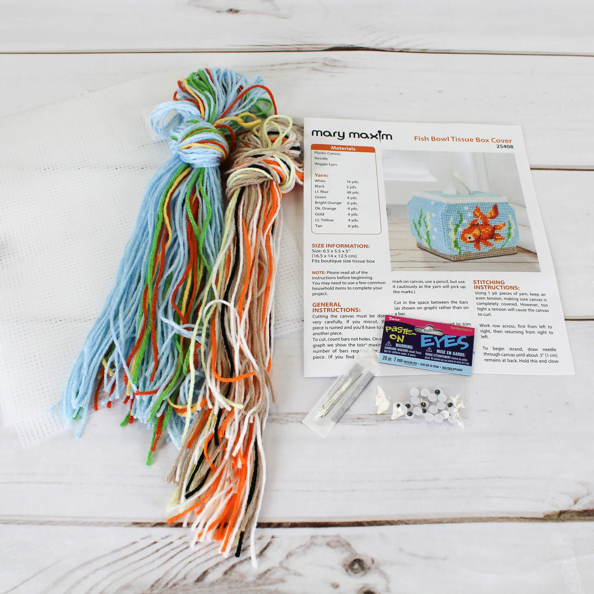 Fish Bowl Tissue Box Cover Plastic Canvas Kit - Image 2