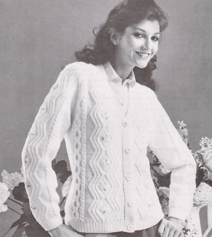 Floral Aran Cardigan Pattern