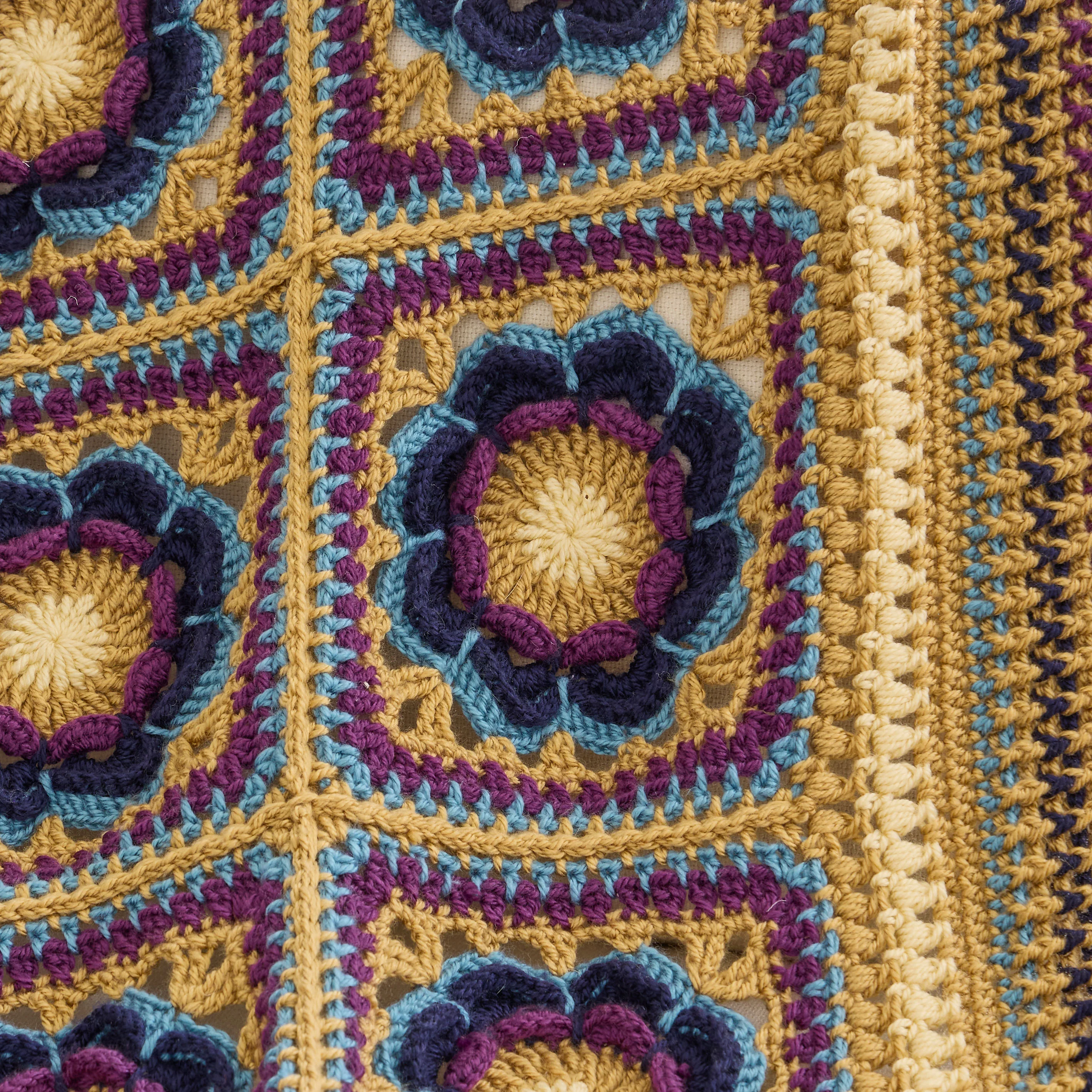Flower Squares Crochet Blanket - Image 5