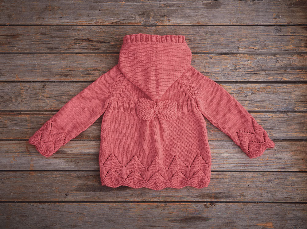 Hooded Cardigan With Bow - Image 4