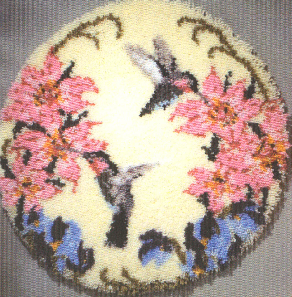 Hummingbird Round Latch Hook Rug Pattern