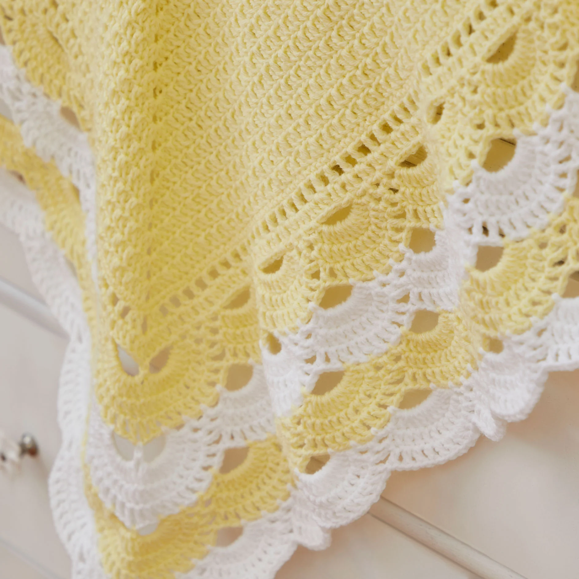 Lacy Scalloped Crochet Baby Blanket - Image 3