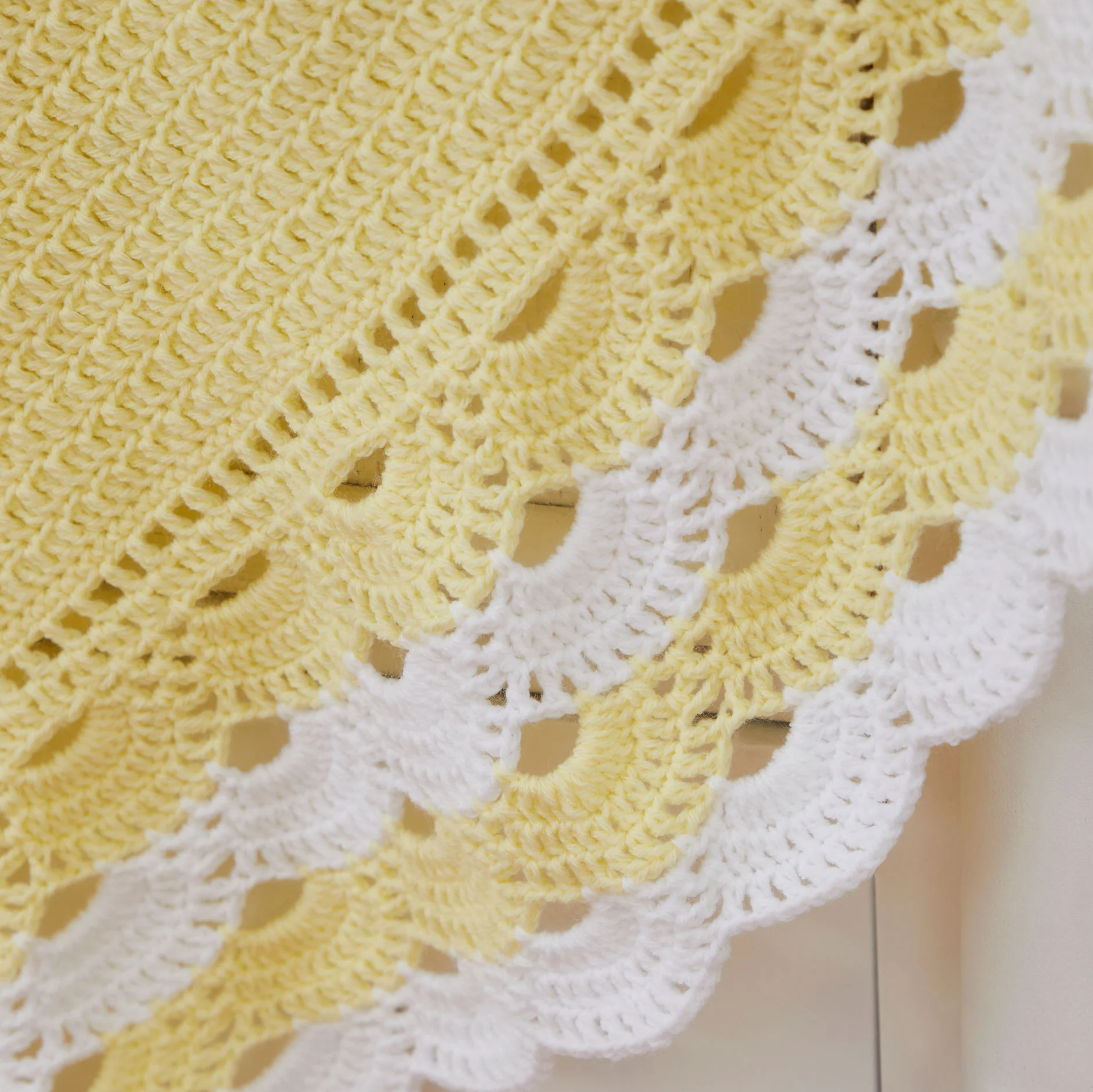 Lacy Scalloped Crochet Baby Blanket - Image 4
