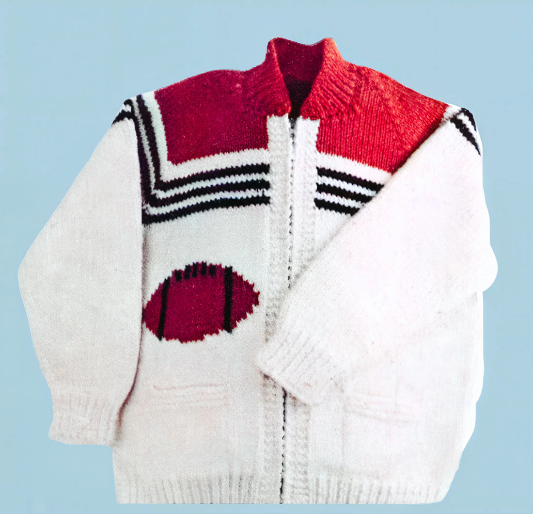 Ladies' or Youth's Football Cardigan & Toque Pattern
