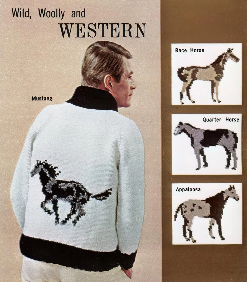Ladies' or Youth's Horses Cardigan Pattern