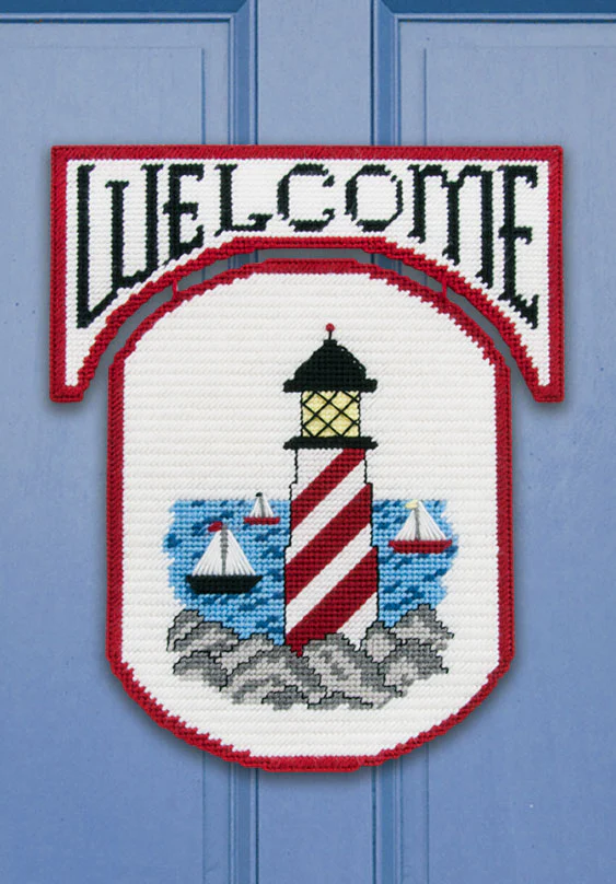 Lighthouse Welcome Sign Plastic Canvas Kit