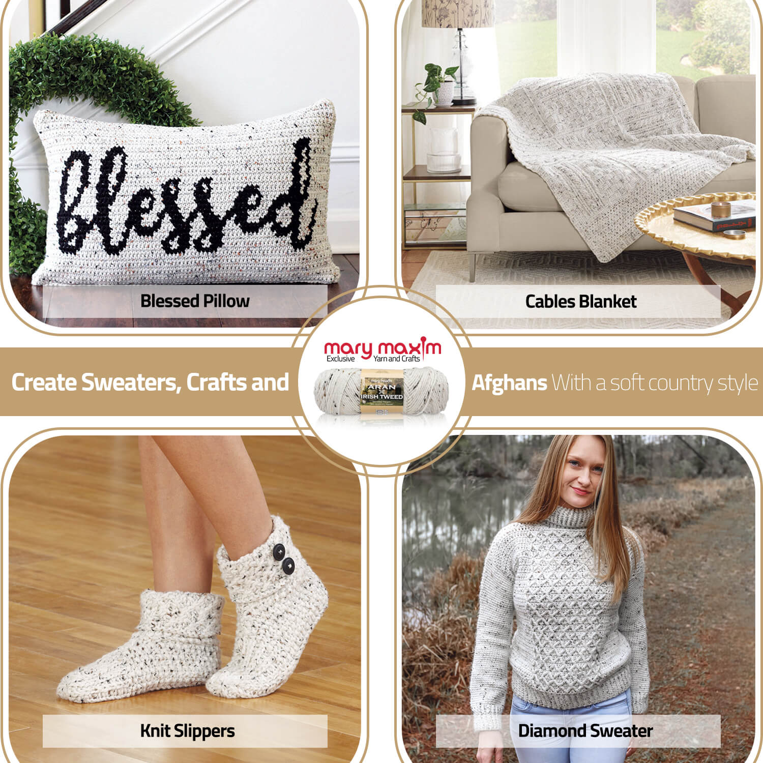 Mary Maxim Aran Irish Tweed Yarn - Image 10