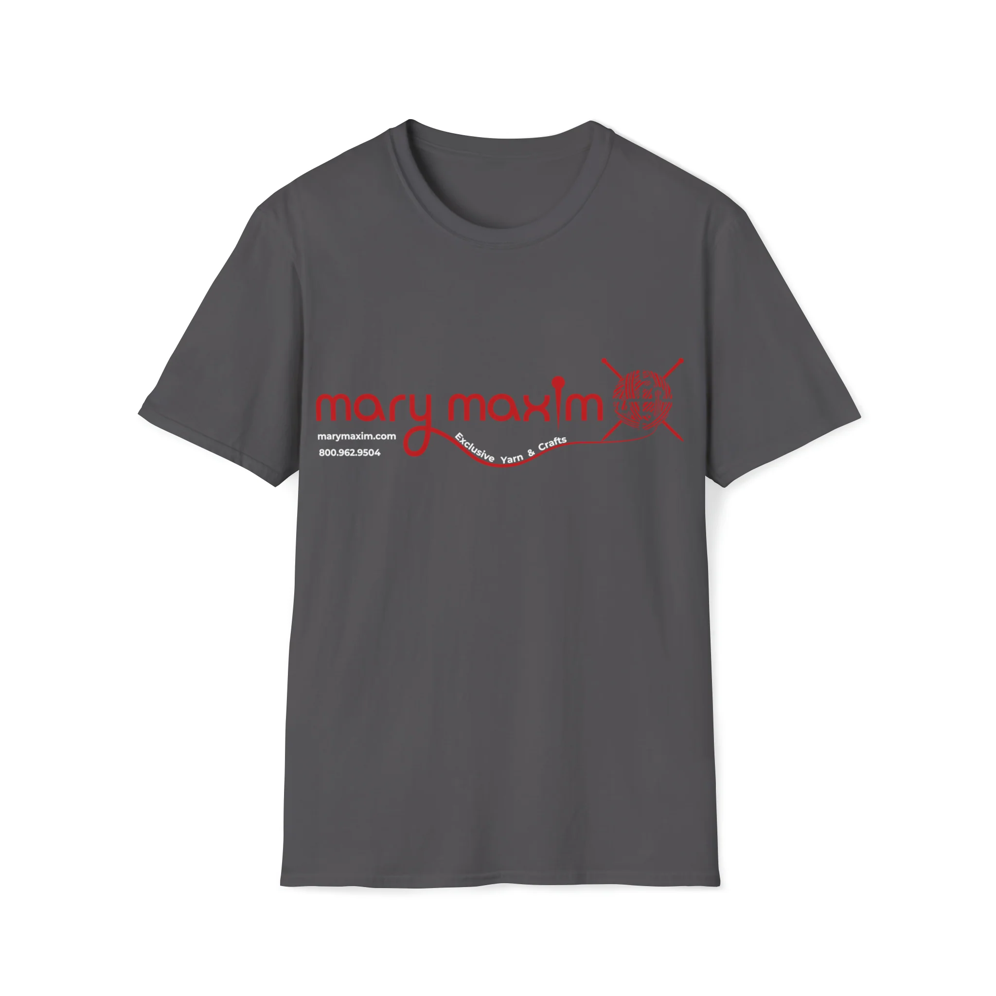 Mary Maxim Front Softstyle T-Shirt - Red Logo - Unisex - Image 4