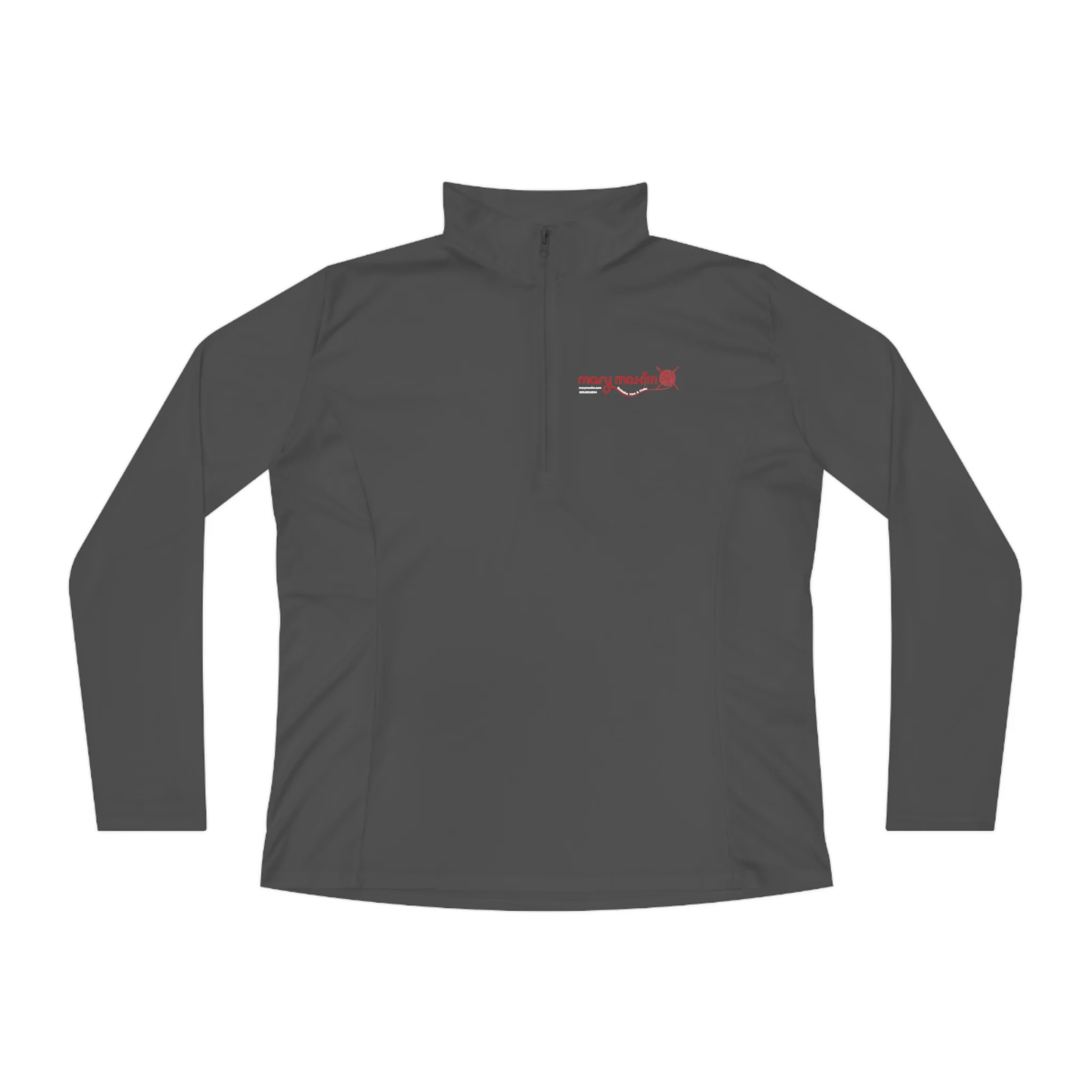 Ladies Mary Maxim Quarter-Zip Pullover - Red Logo - Image 5