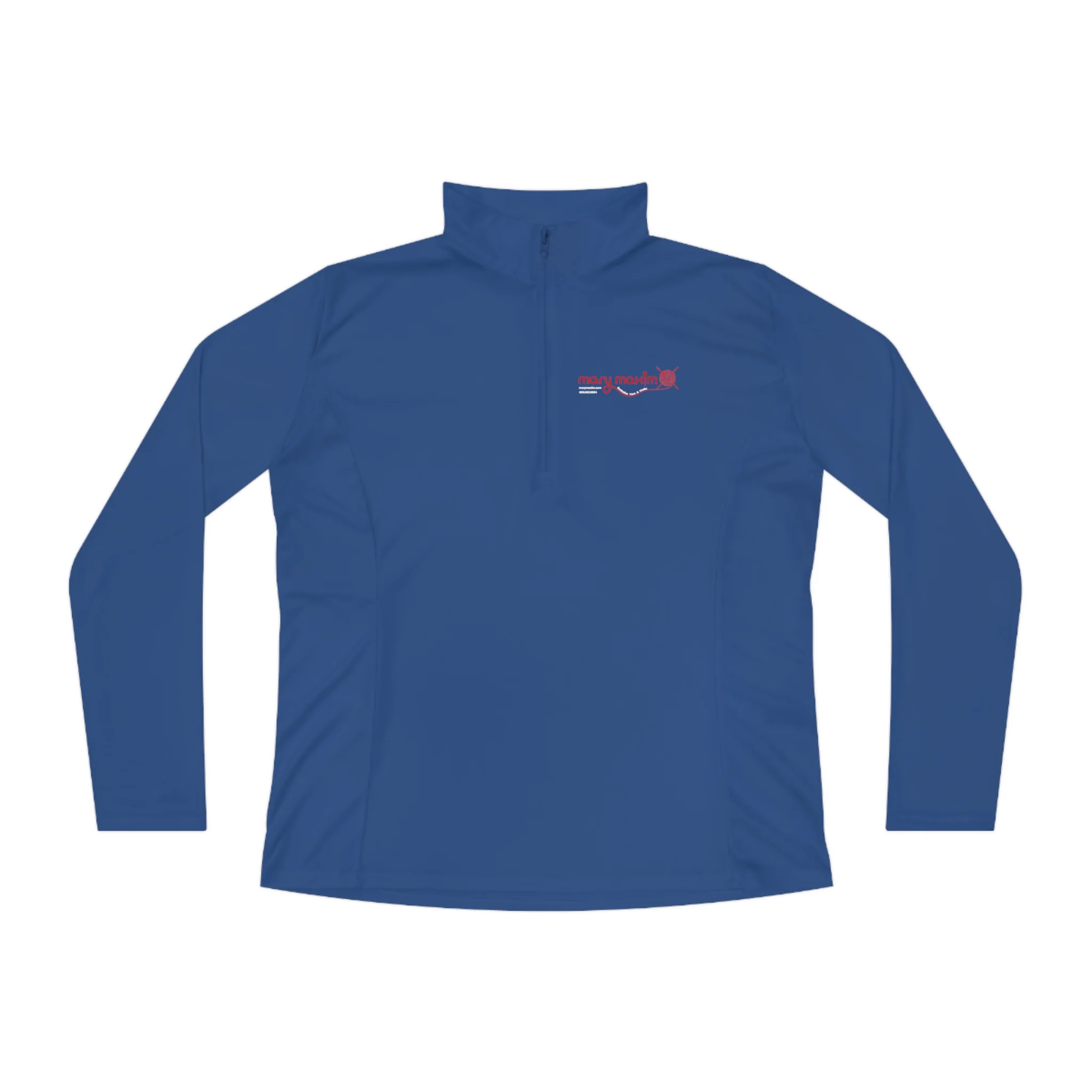 Ladies Mary Maxim Quarter-Zip Pullover - Red Logo - Image 7