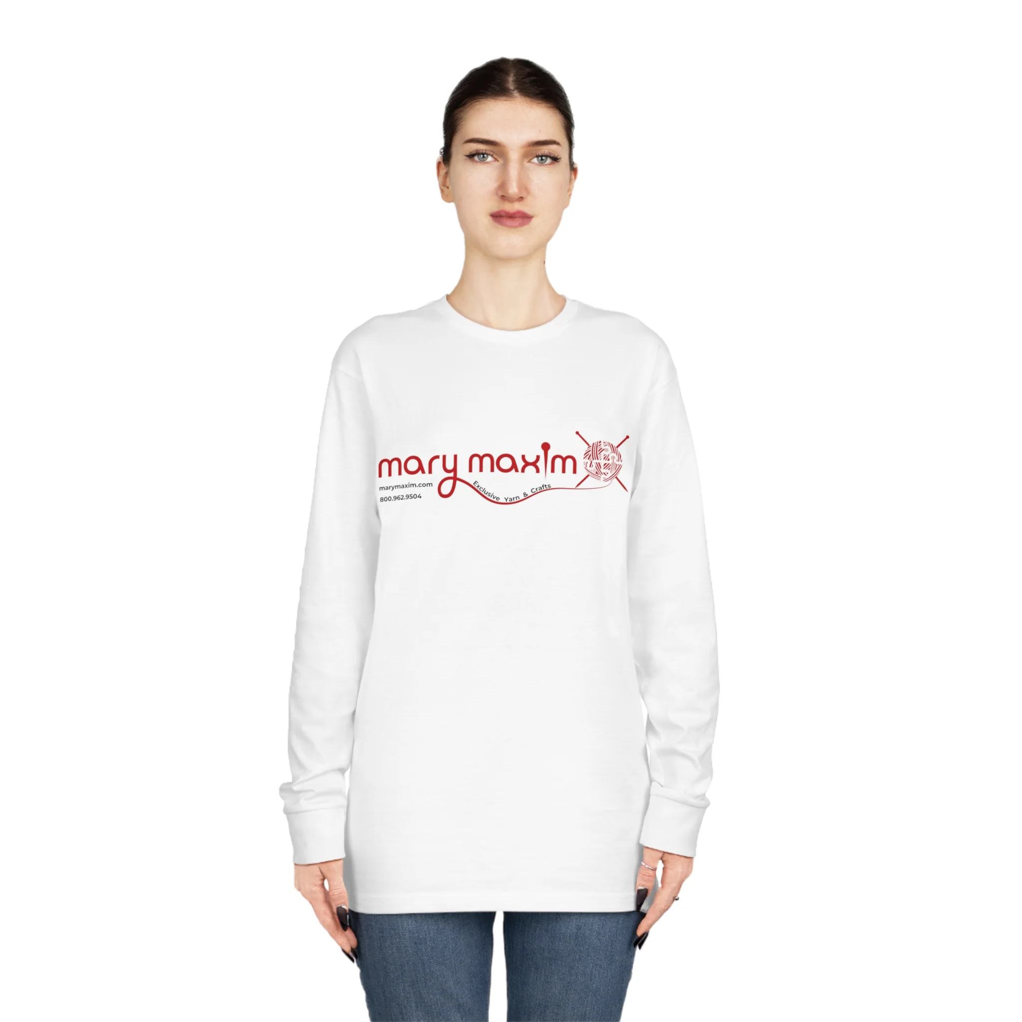 Mary Maxim Long Sleeve Tee - Red Logo - Unisex - Image 8