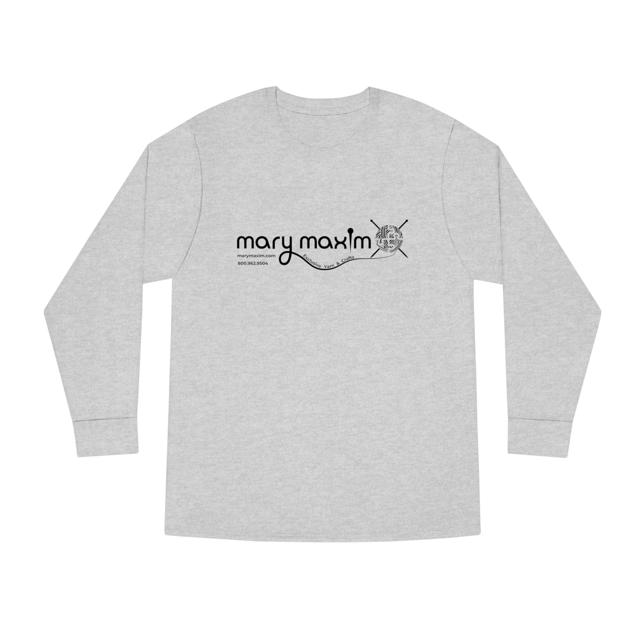 Mary Maxim Long Sleeve Tee - White & Black Logo - Unisex - Image 4
