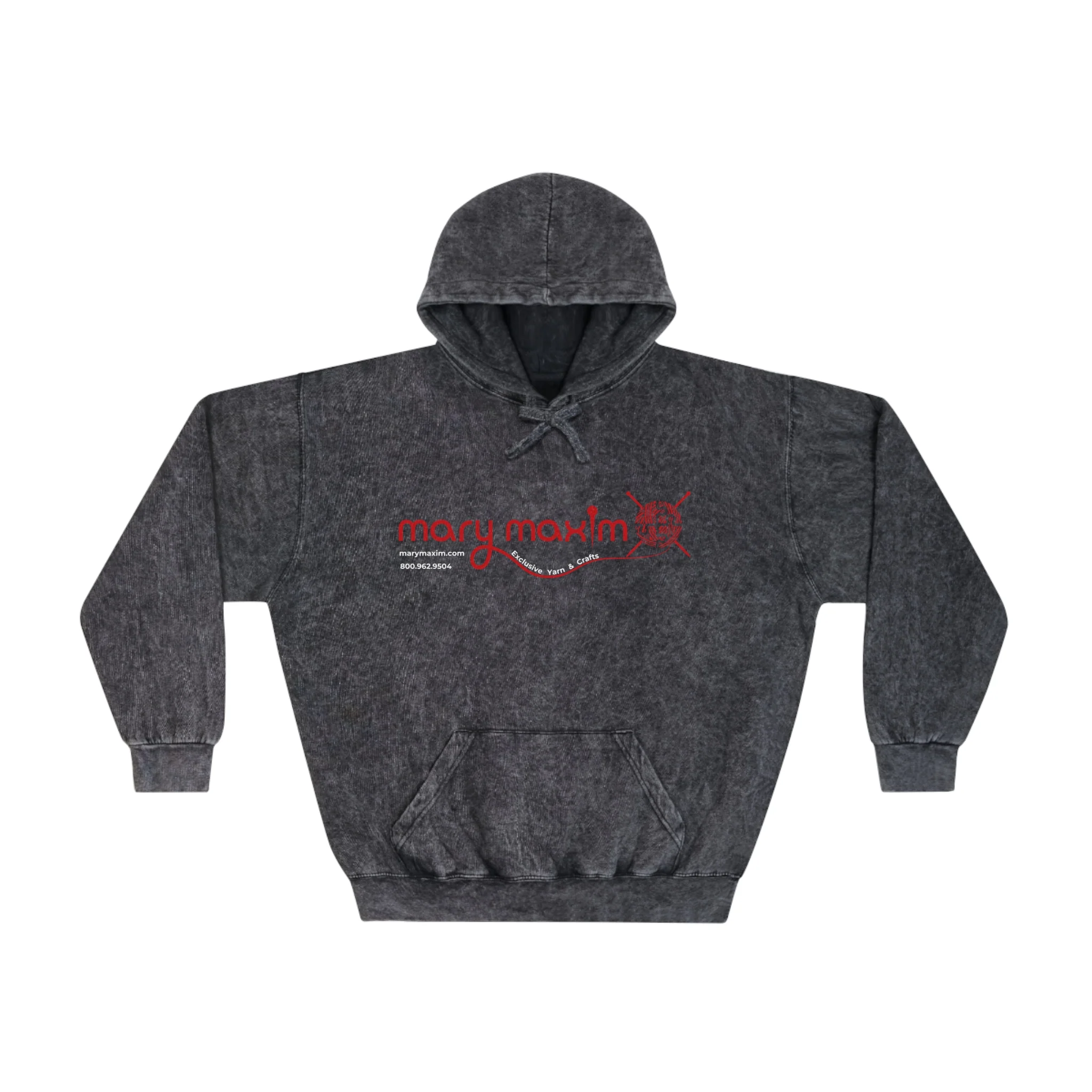 Mary Maxim Mineral Wash Hoodie - Red Logo - Unisex - Image 3