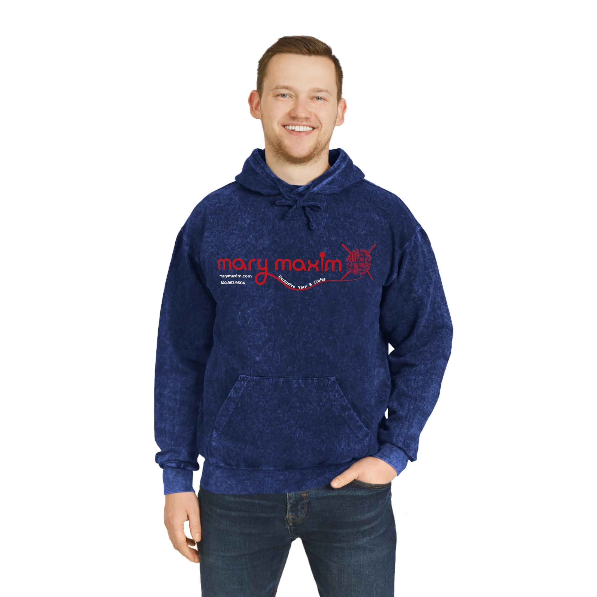 Mary Maxim Mineral Wash Hoodie - Red Logo - Unisex - Image 7