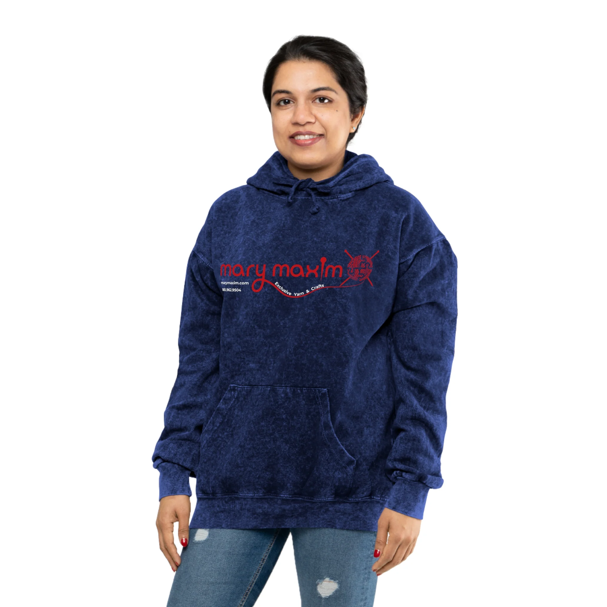 Mary Maxim Mineral Wash Hoodie - Red Logo - Unisex - Image 8