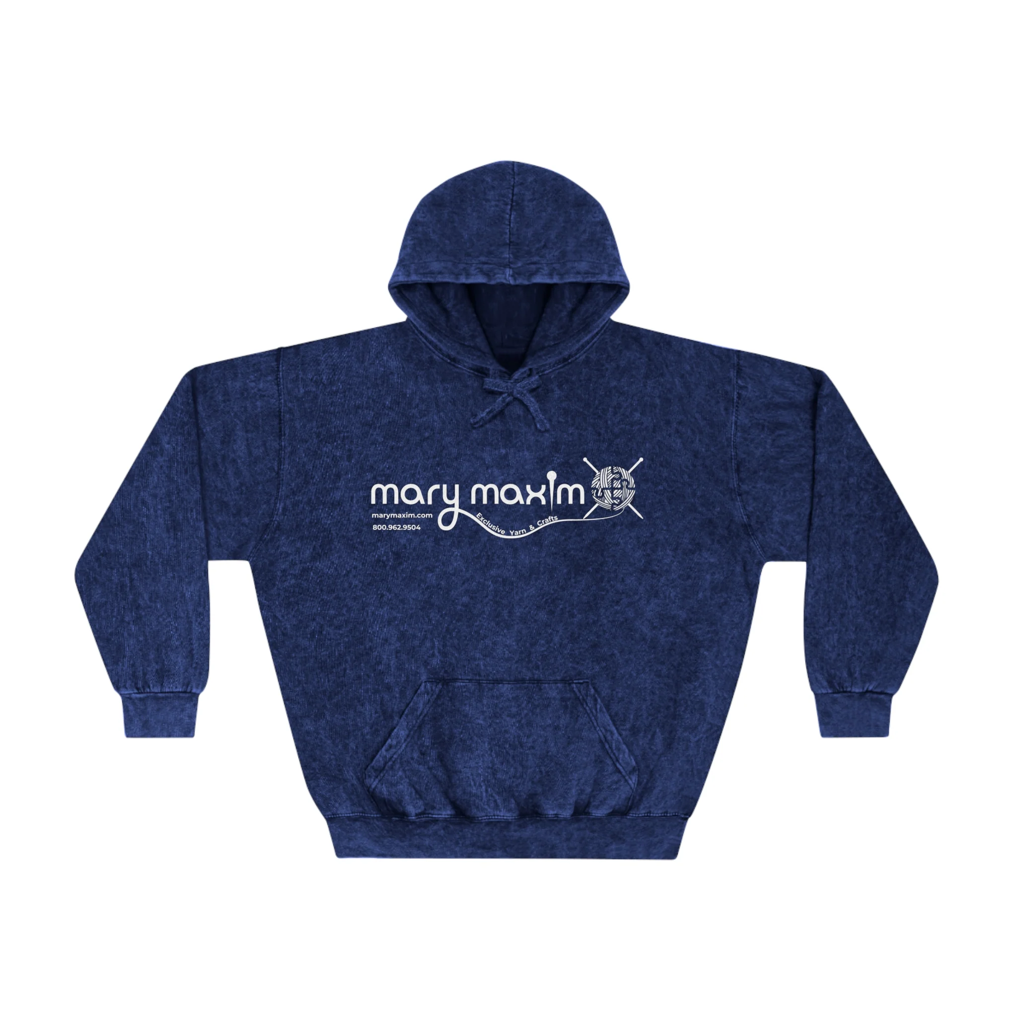 Mary Maxim Mineral Wash Hoodie - White Logo - Unisex - Image 3