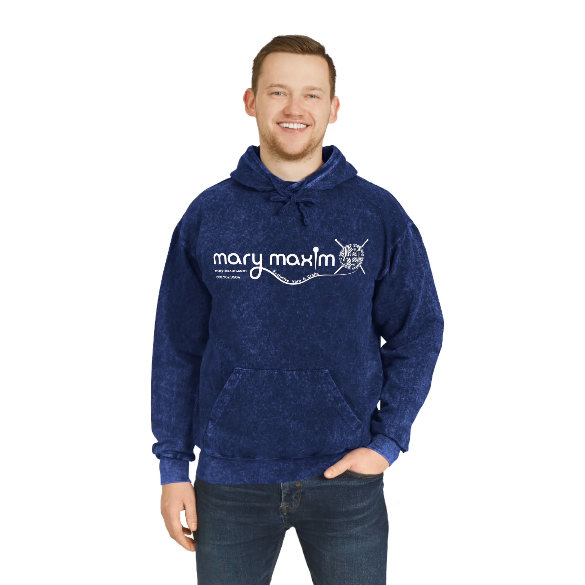 Mary Maxim Mineral Wash Hoodie - White Logo - Unisex - Image 7