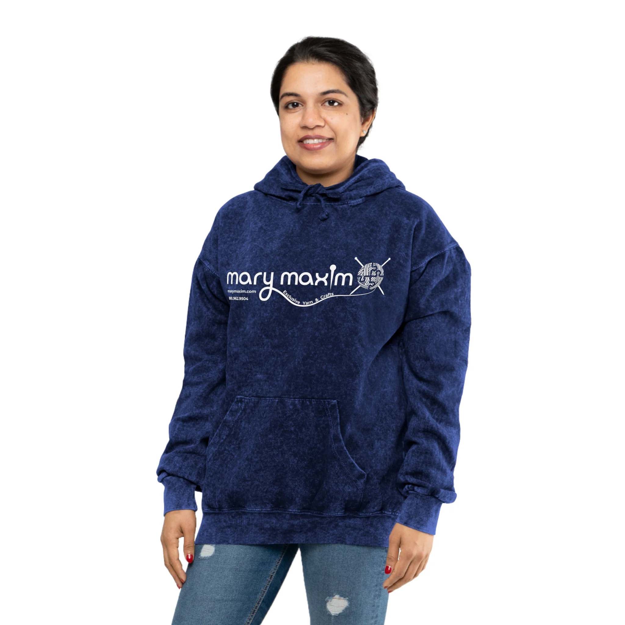 Mary Maxim Mineral Wash Hoodie - White Logo - Unisex - Image 8