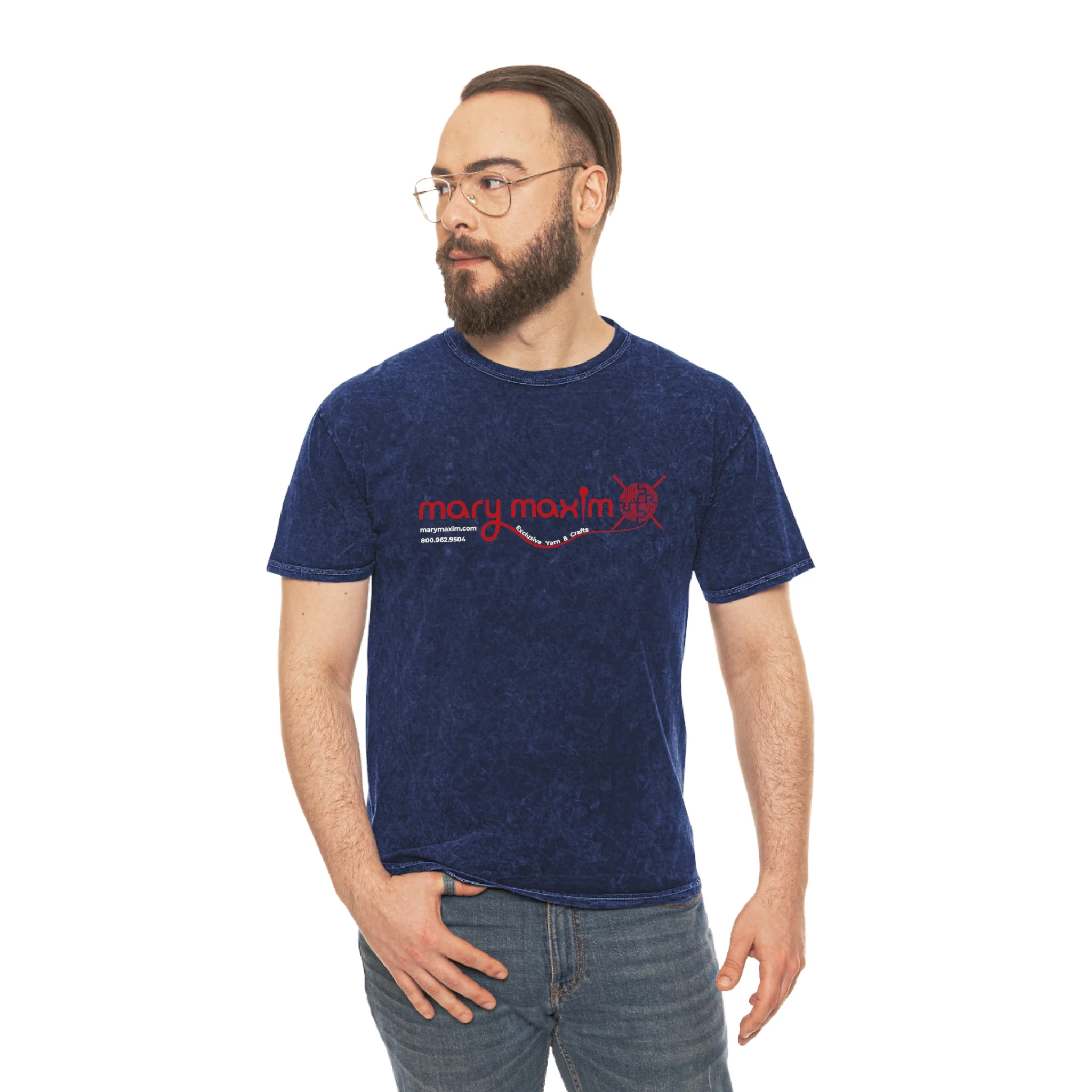 Mary Maxim Mineral Wash T-Shirt - Red Logo -  Unisex - Image 13