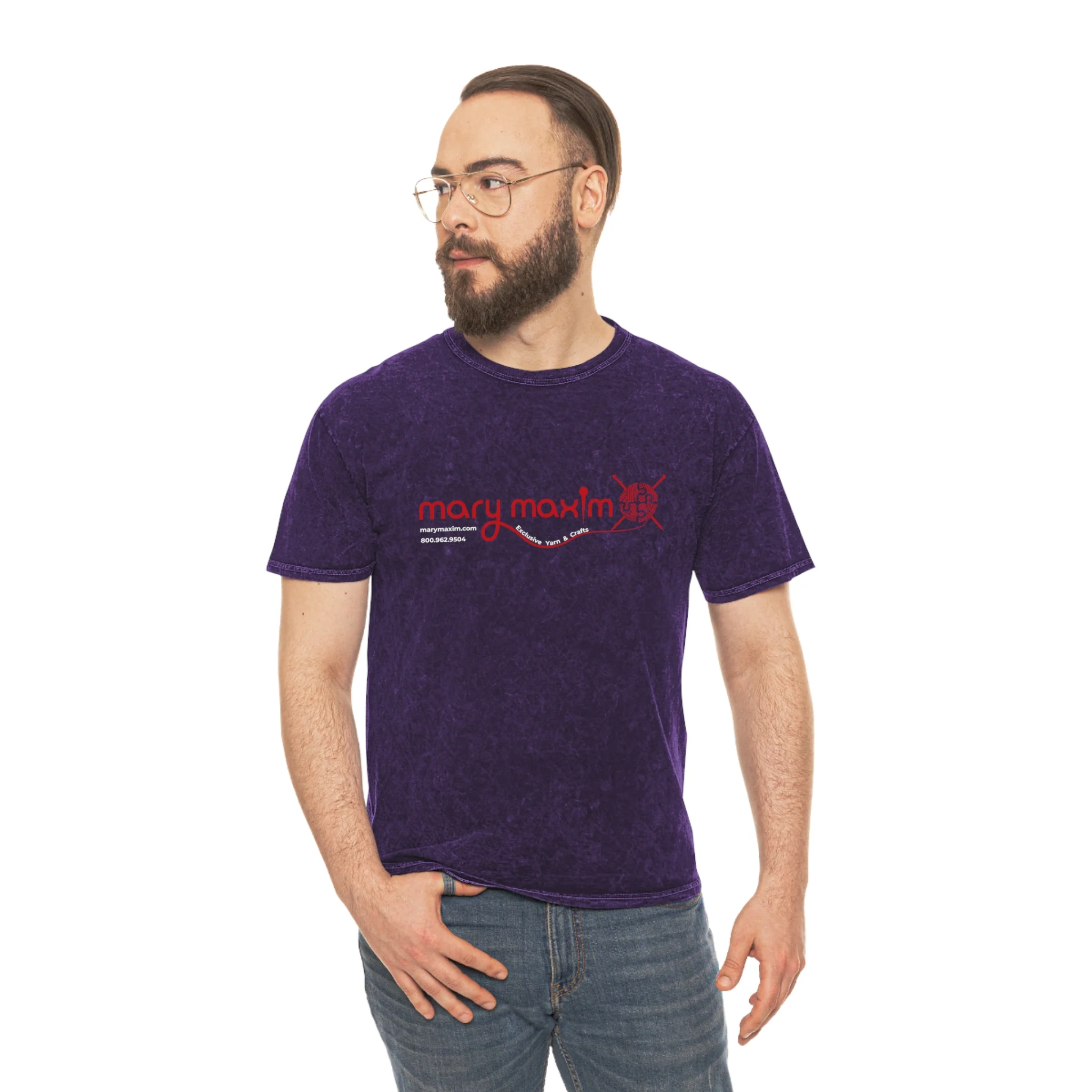 Mary Maxim Mineral Wash T-Shirt - Red Logo -  Unisex - Image 16