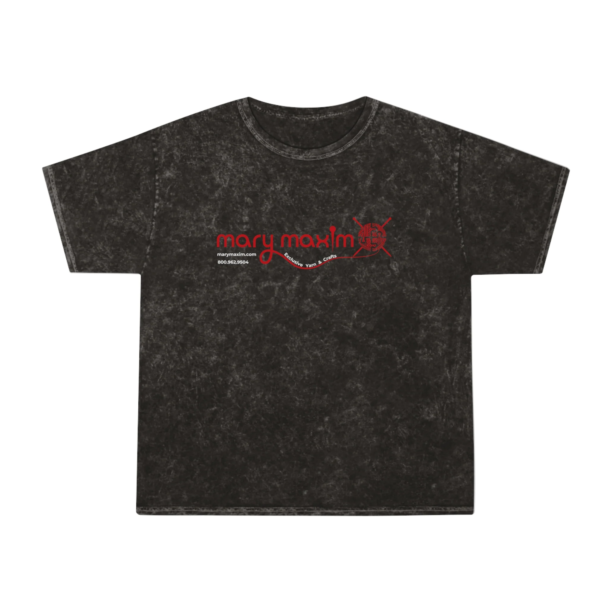 Mary Maxim Mineral Wash T-Shirt - Red Logo -  Unisex - Image 5
