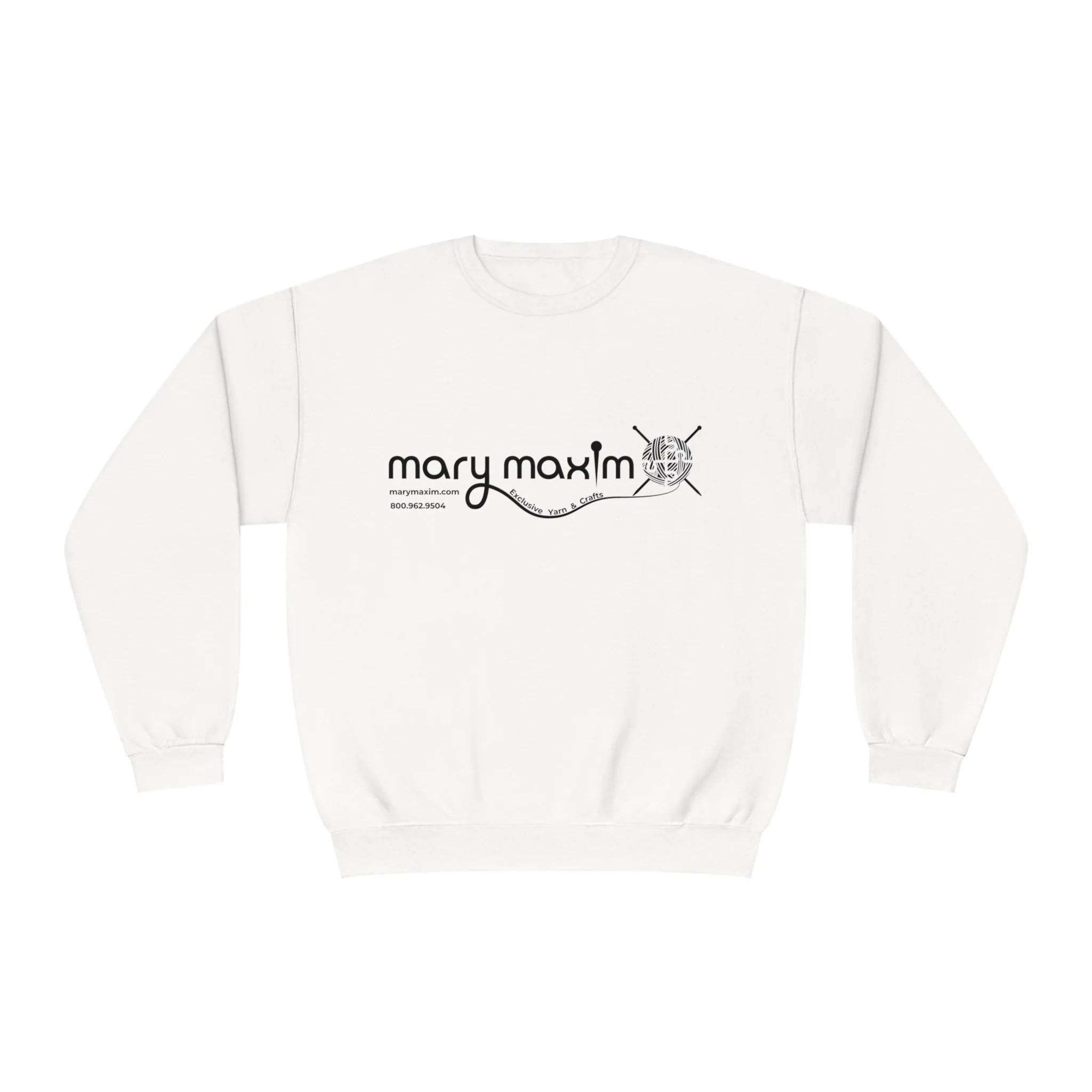 Mary Maxim Crewneck Sweatshirt - White & Black Logo - Unisex - Image 15