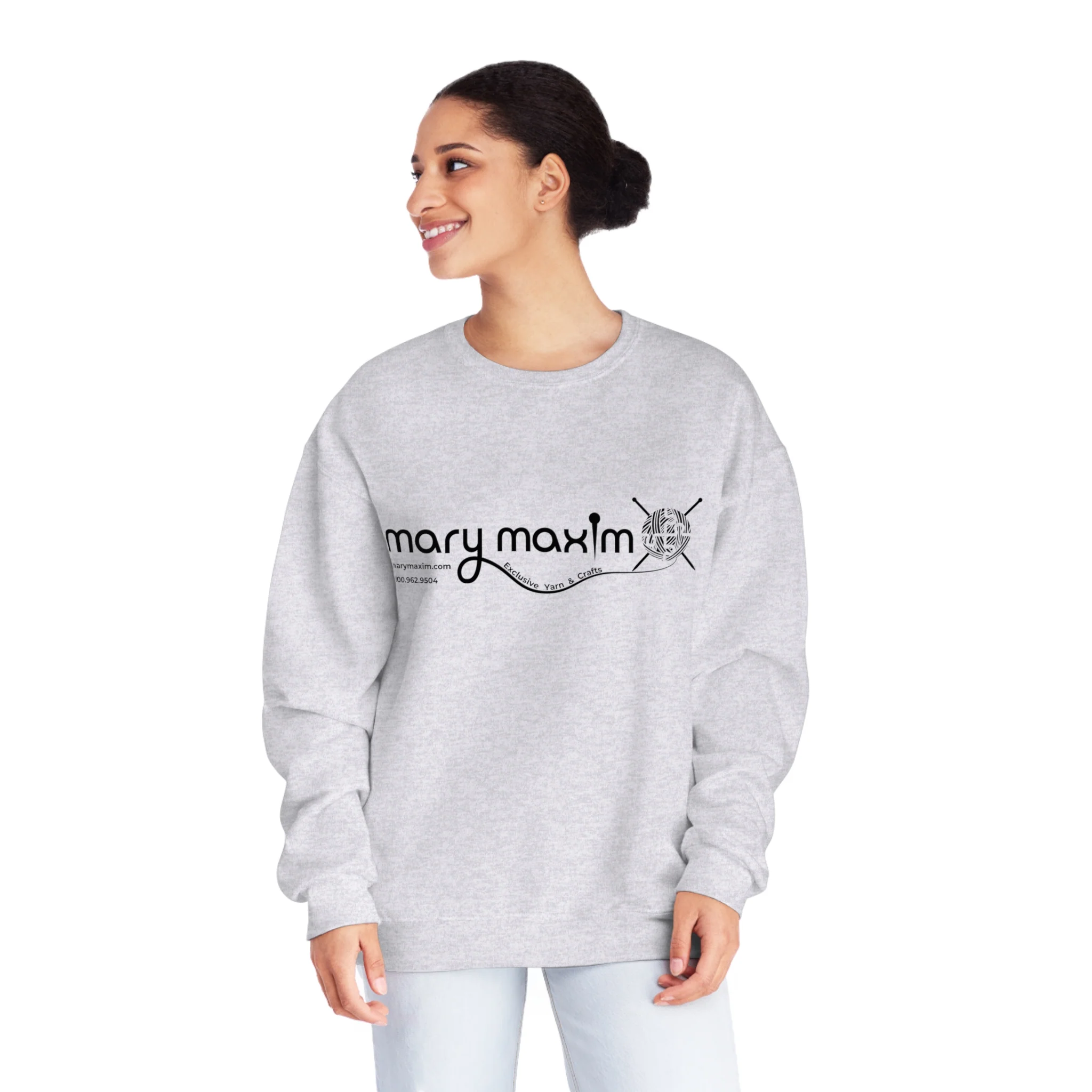 Mary Maxim Crewneck Sweatshirt - White & Black Logo - Unisex - Image 22