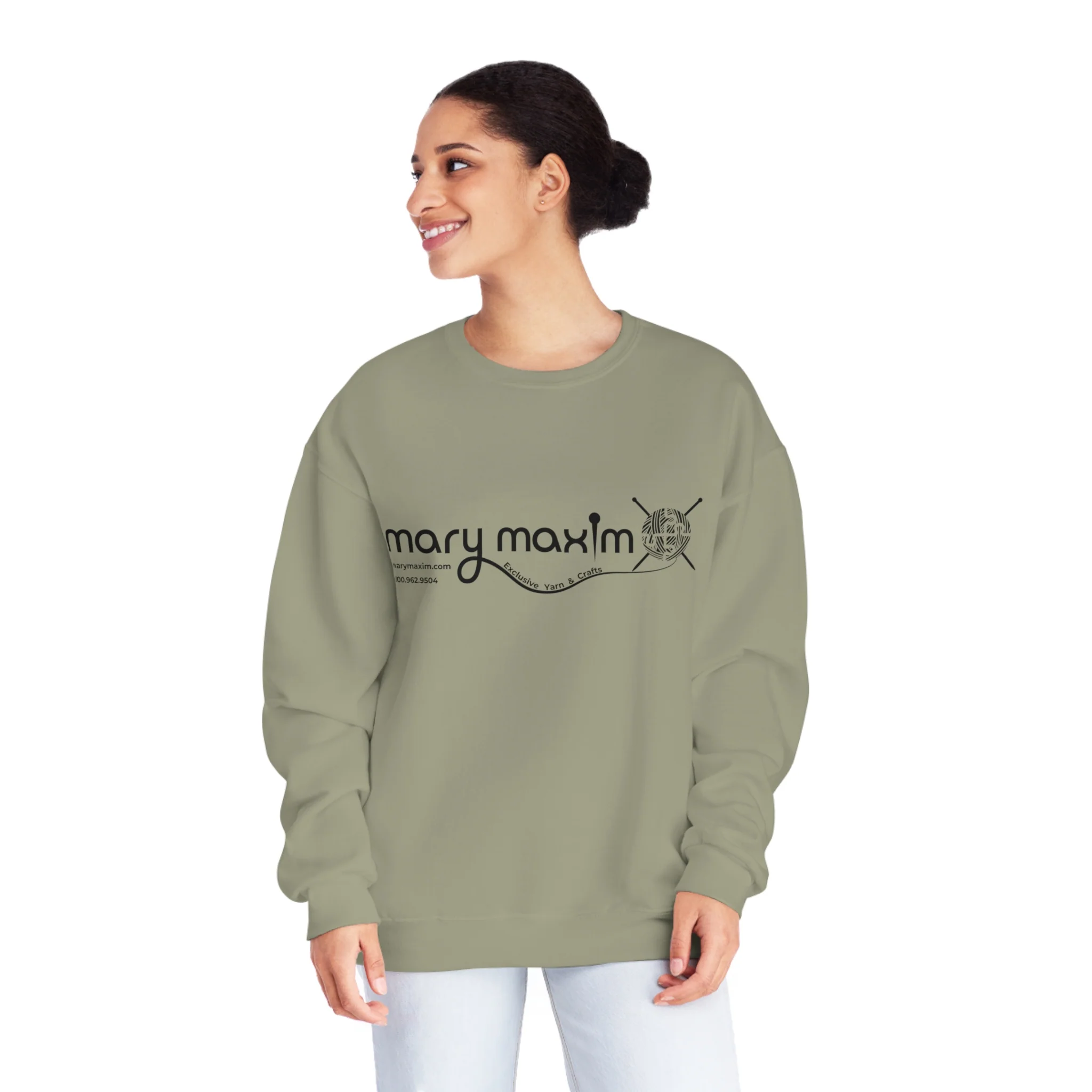 Mary Maxim Crewneck Sweatshirt - White & Black Logo - Unisex - Image 42