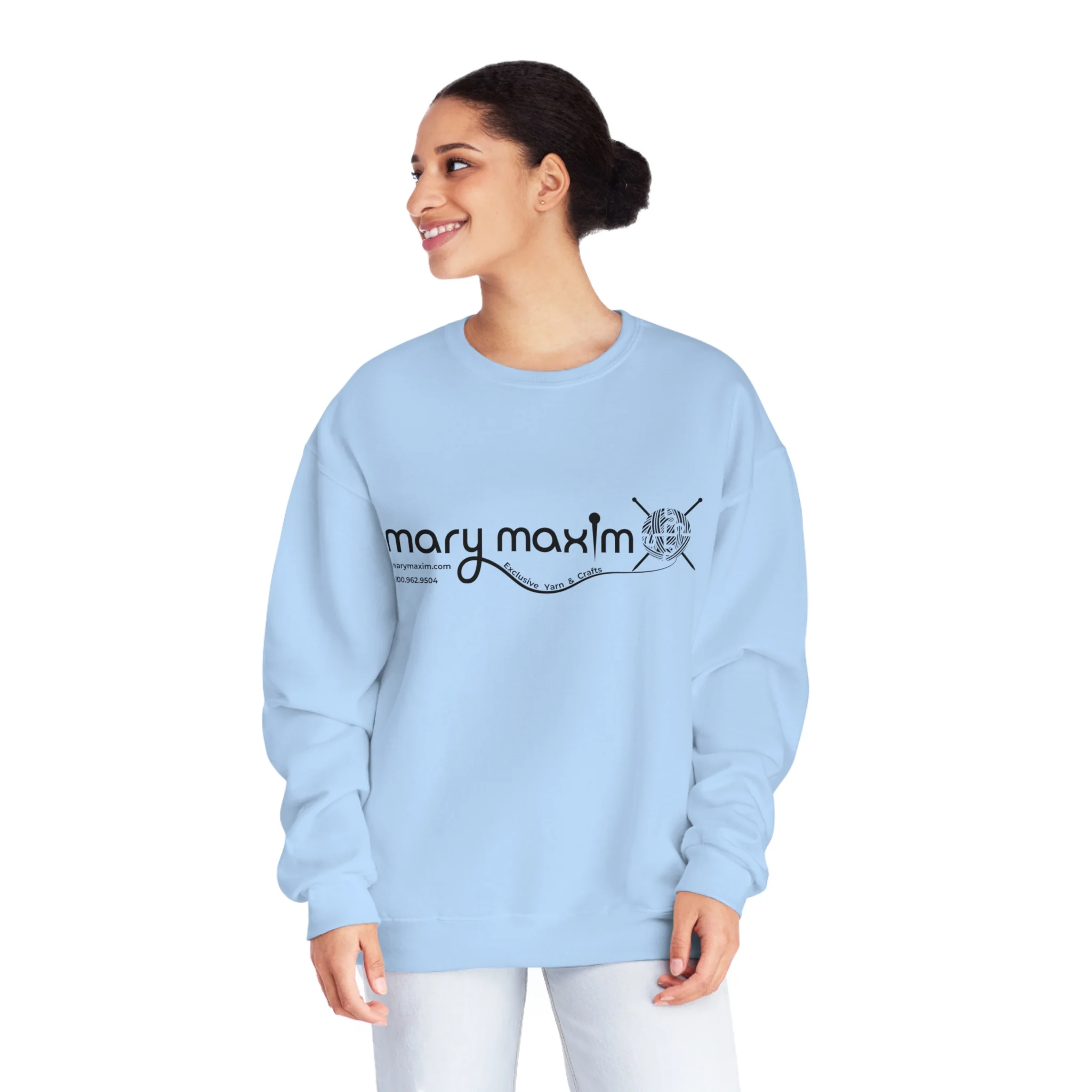 Mary Maxim Crewneck Sweatshirt - White & Black Logo - Unisex - Image 45